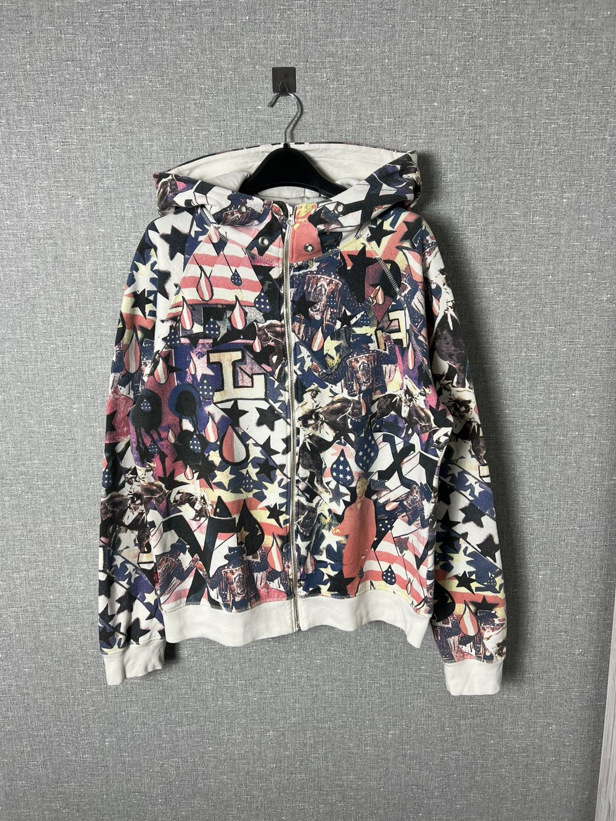 Levi's Vintage Levis Engineered Jeans All Over Printed Zip Hoodie Size US L / EU 52-54 / 3 - 1 Thumbnail