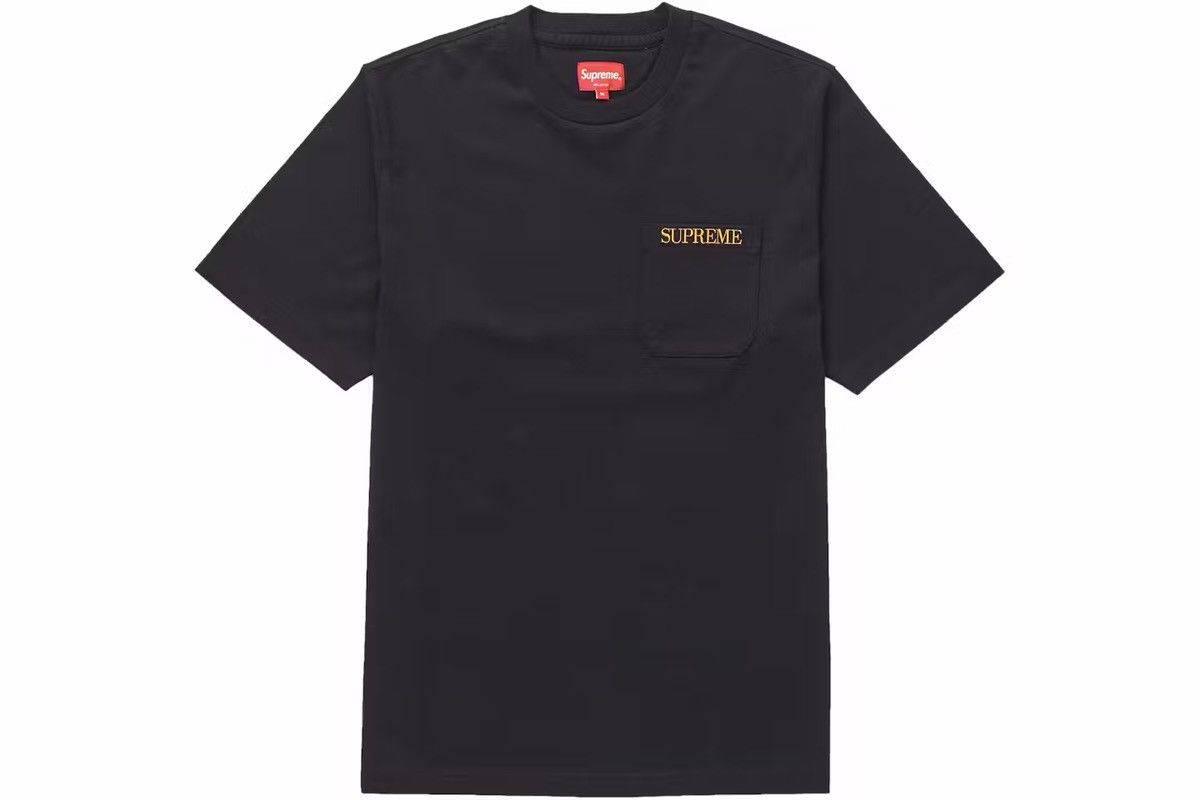 Supreme Orange Embroidered Pocket Tee FW18