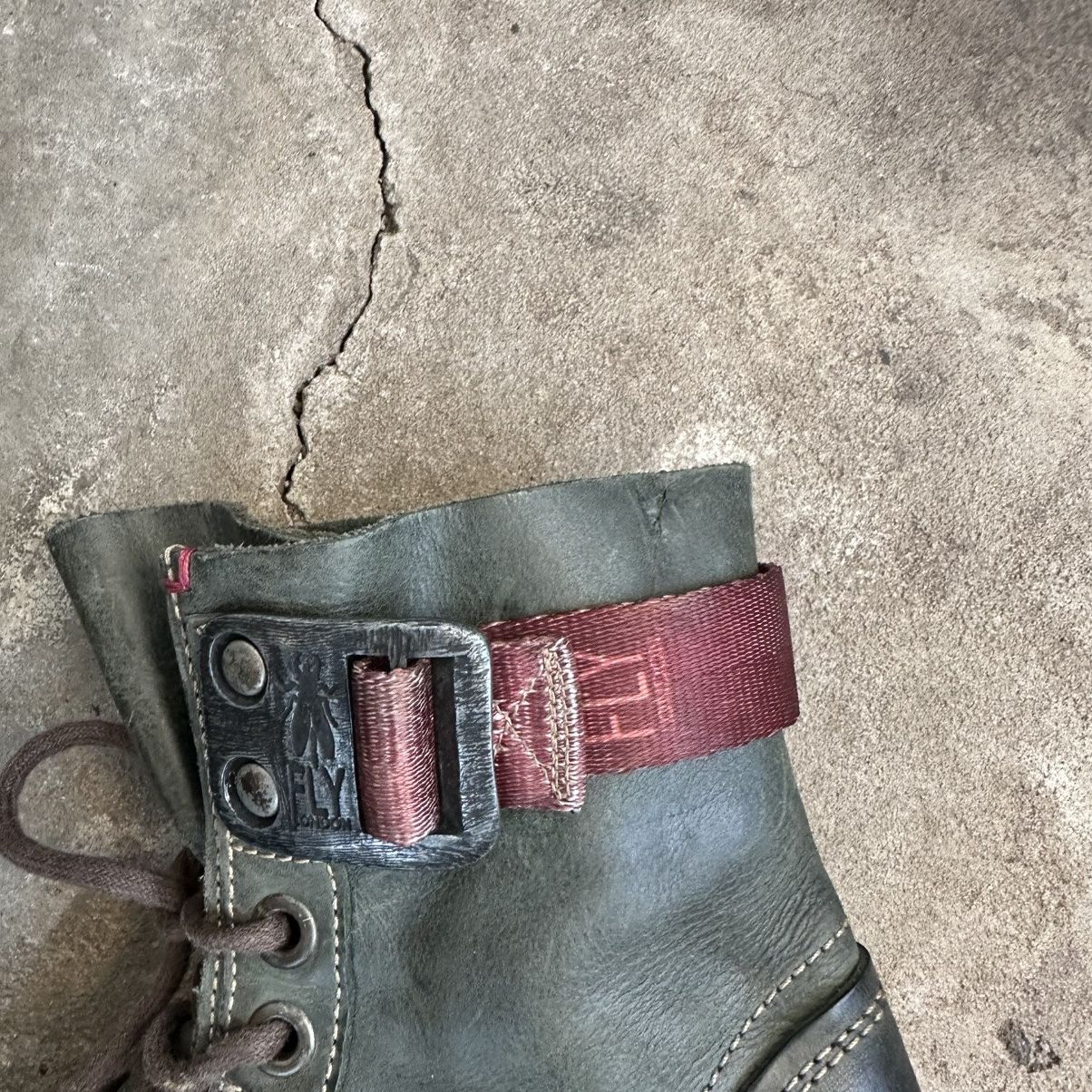 A.S.98 Vintage Fly London Straped Avant Garde Leather High Boots Size US 8 / IT 38 - 8 Thumbnail