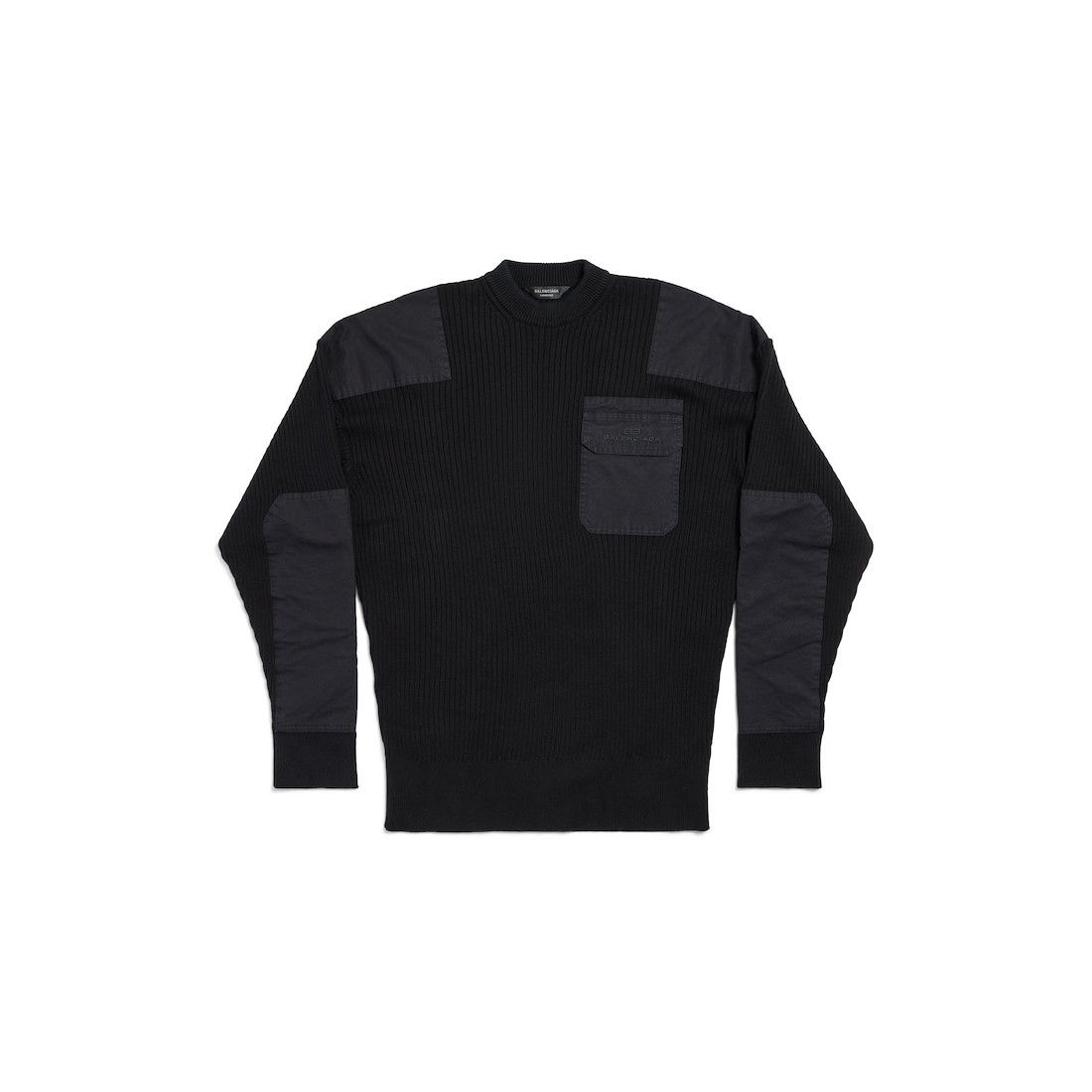 Balenciaga o1tr1nto0426 Military Sweater in Black Size US XL / EU 56 / 4 - 1 Thumbnail