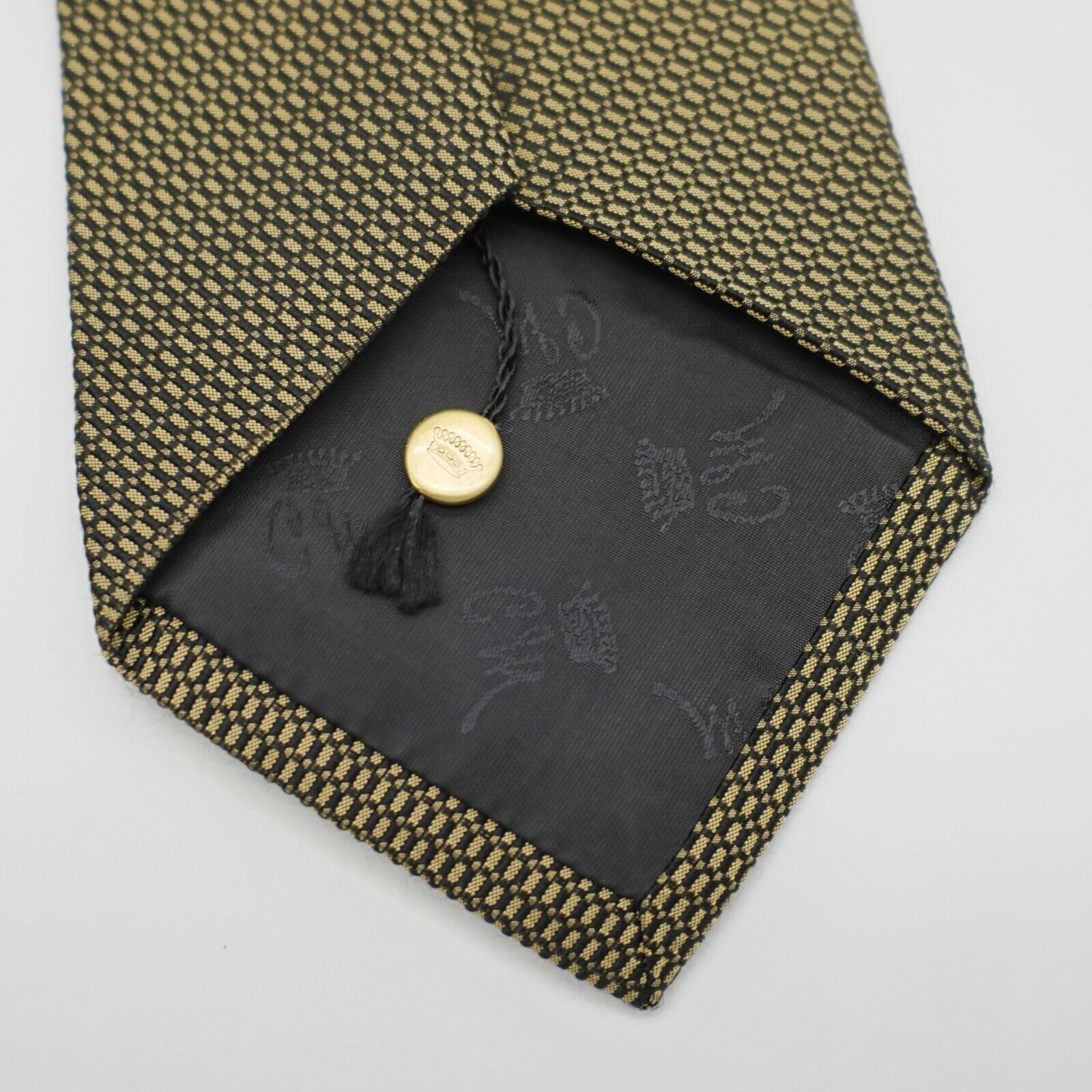 Countess Mara Countess Mara Gold Black Geometric Woven Wide Silk Tie Size ONE SIZE - 5 Thumbnail