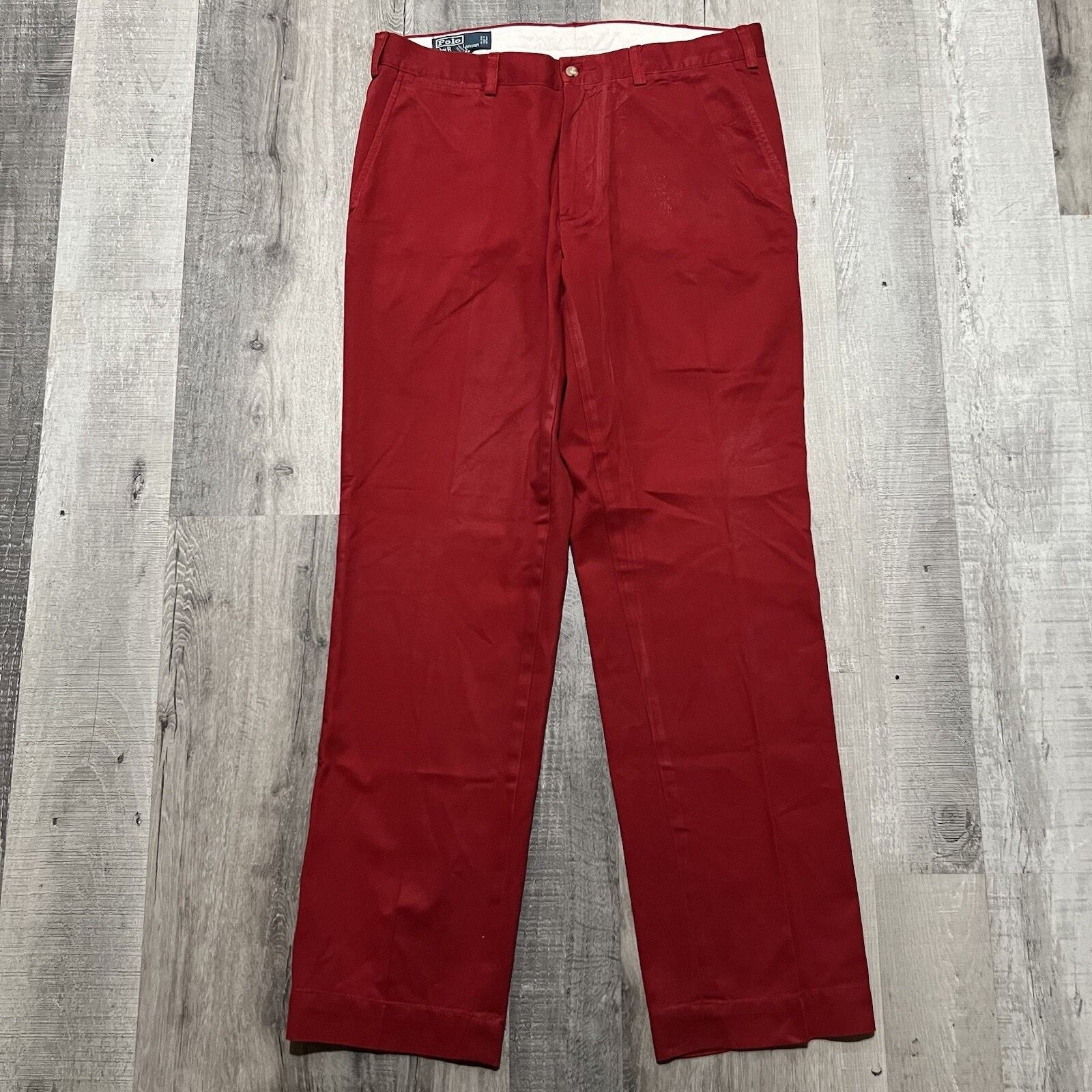 Polo Ralph Lauren POLO RALPH LAUREN Suffield Pants VTG 90s Red Chino Preppy 35 Size US 35 - 1 Thumbnail