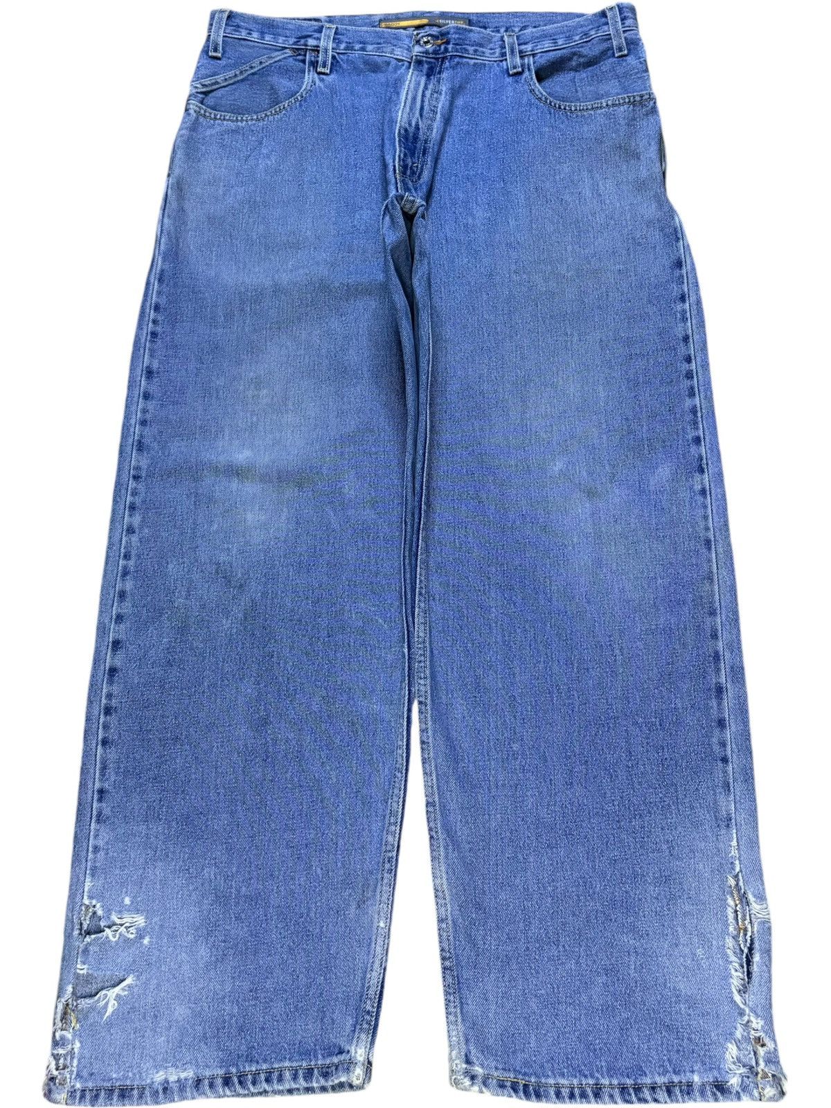 Levi's Vintage 90s Levis Silver Tab Distressed Baggy Jeans Size US 37 - 1 Thumbnail