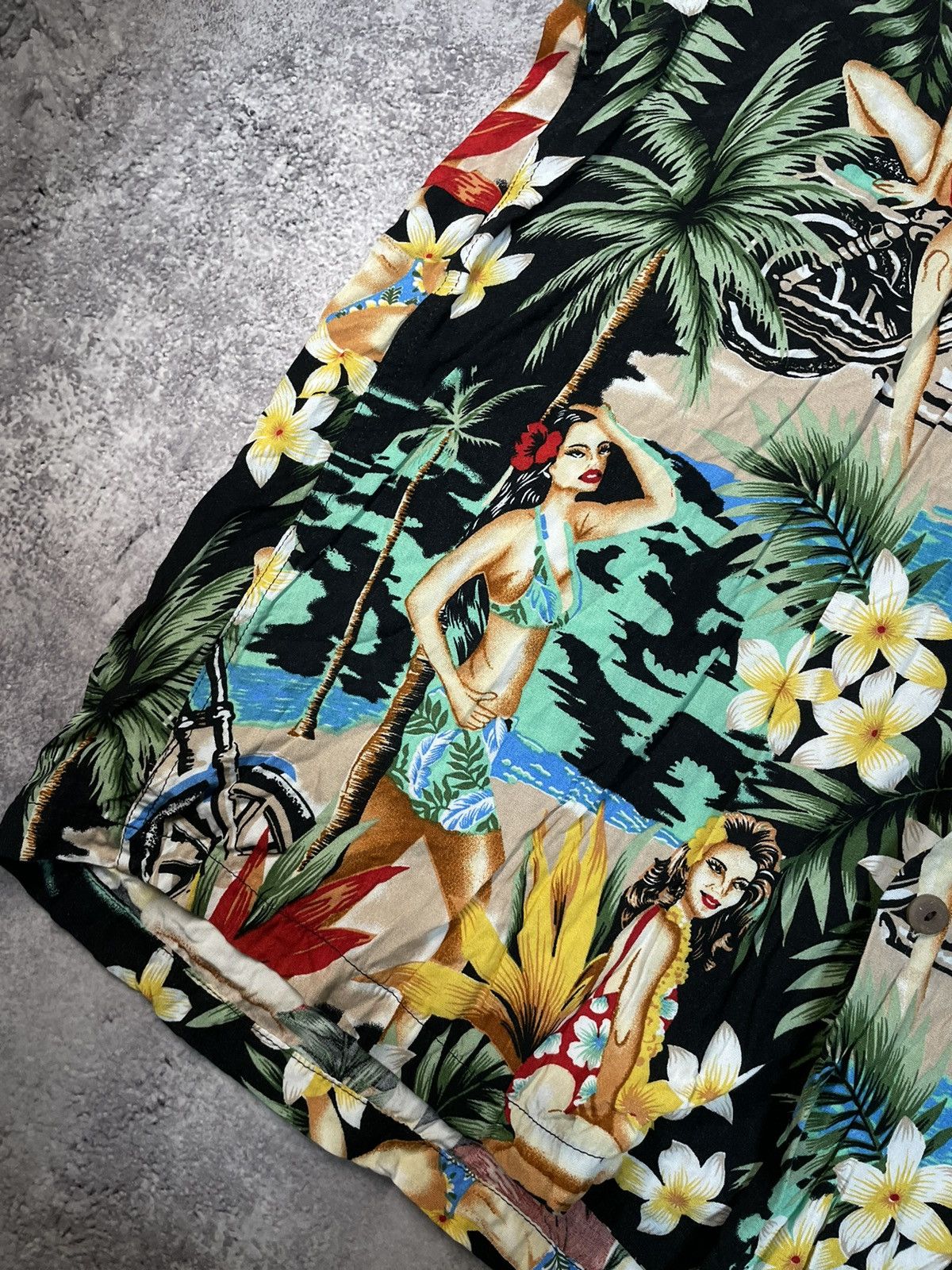 Mambo Rare VTG Mambo Style Hula Girl Rayon Aloha Hawaiian Shrt Size US M / EU 48-50 / 2 - 9 Thumbnail