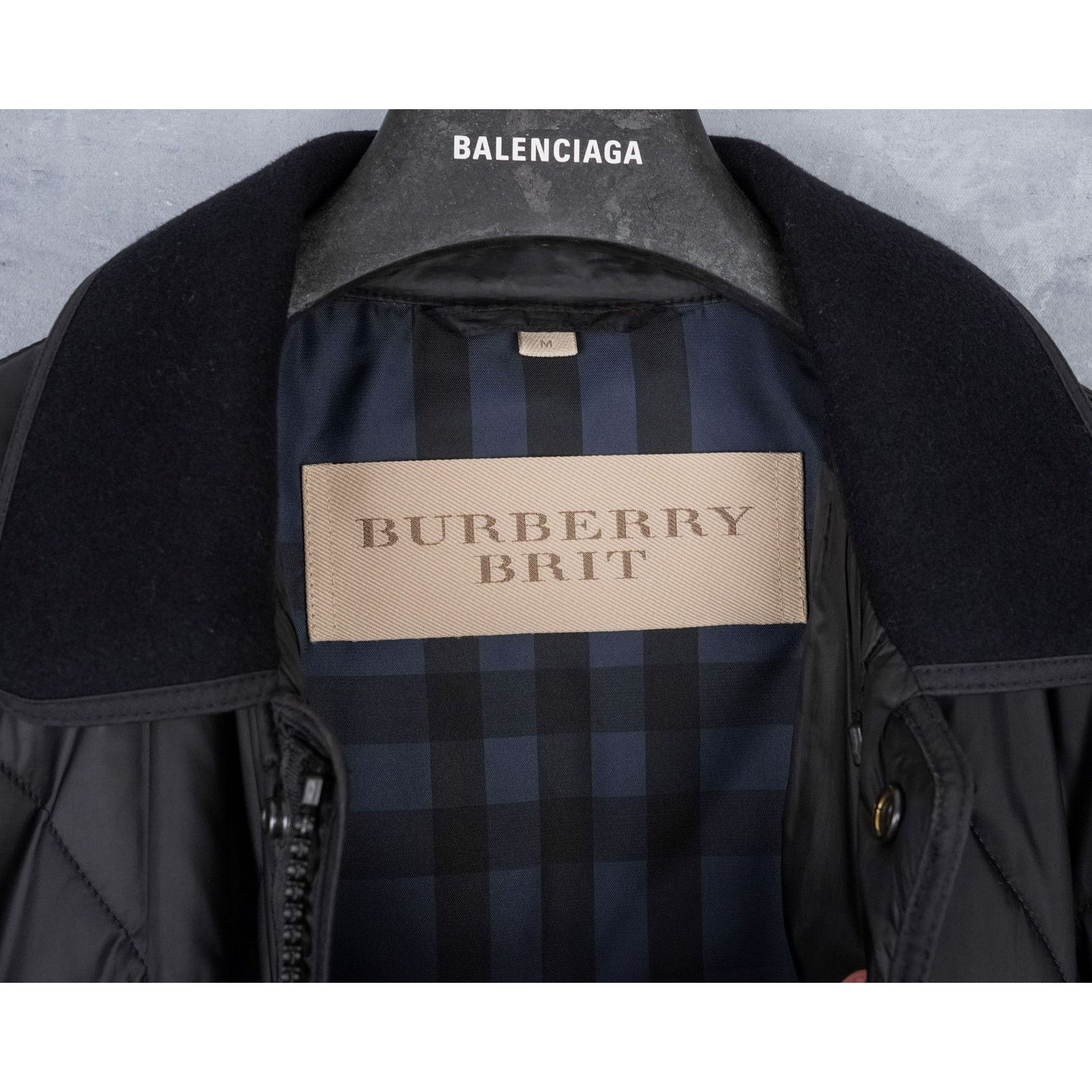 Burberry Burberry brit black quilted lamb leather wool vintage jacket Size US M / EU 48-50 / 2 - 15 Thumbnail