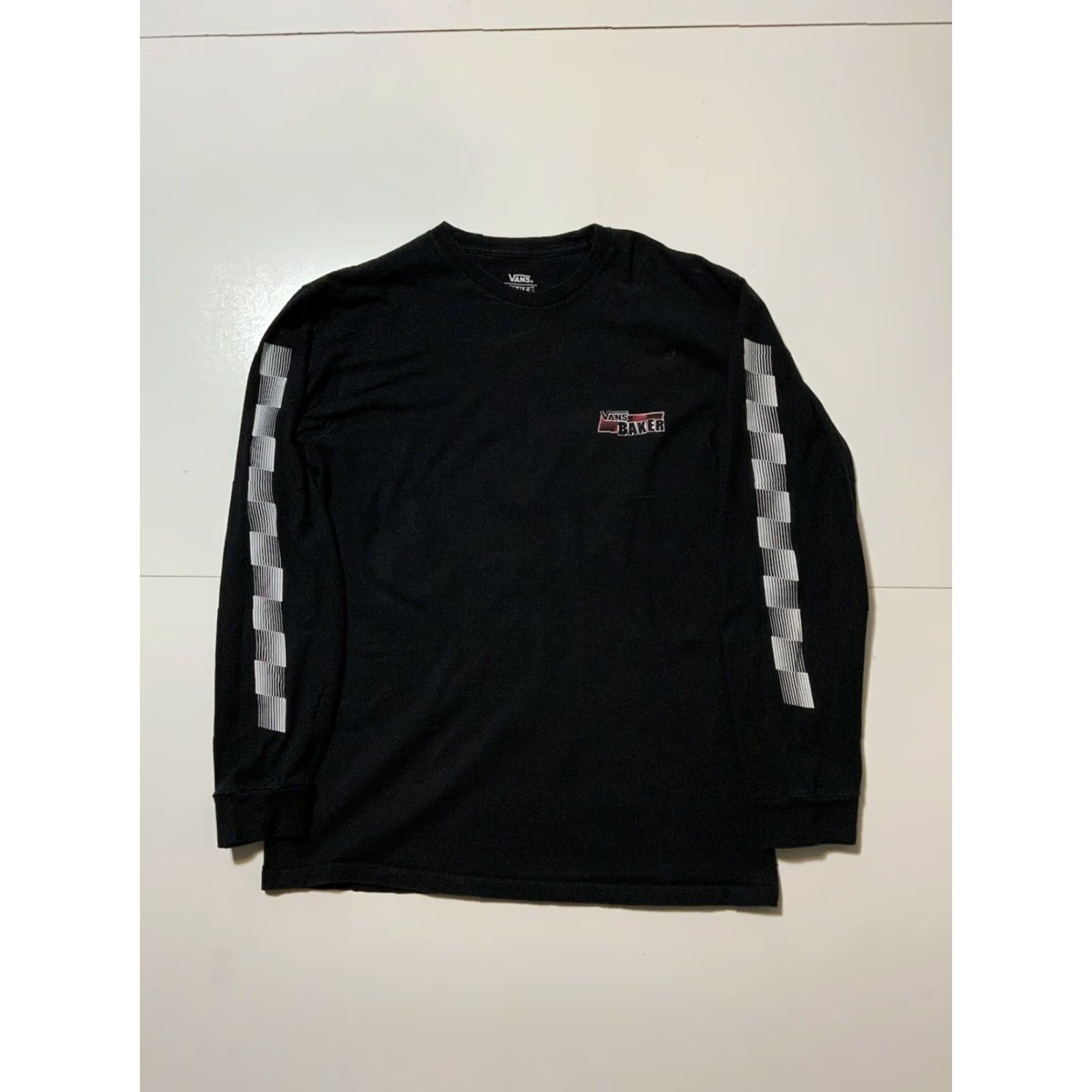 Vans Vans X Baker Skateboards Racing Stripe Black Graphic Crewneck L/S T-Shirt Sz. M Size US M / EU 48-50 / 2 - 2 Thumbnail