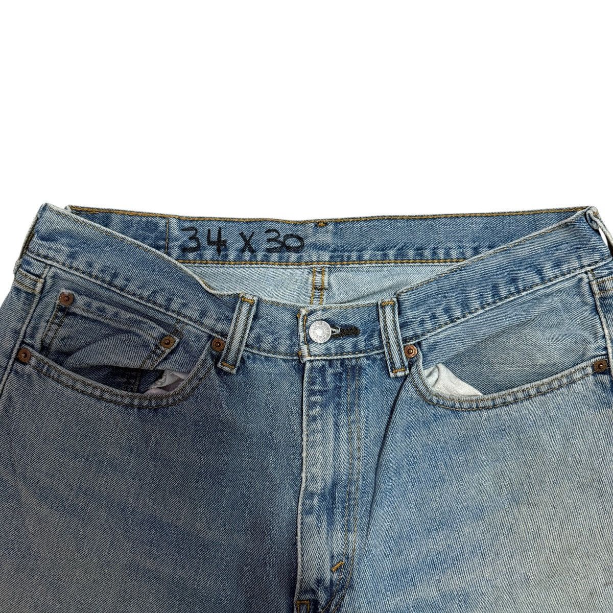 Levi's Levi’s 505 Regular Fit Jeans Light Wash Distressed Y2K 34x30 Size US 34 / EU 50 - 3 Thumbnail