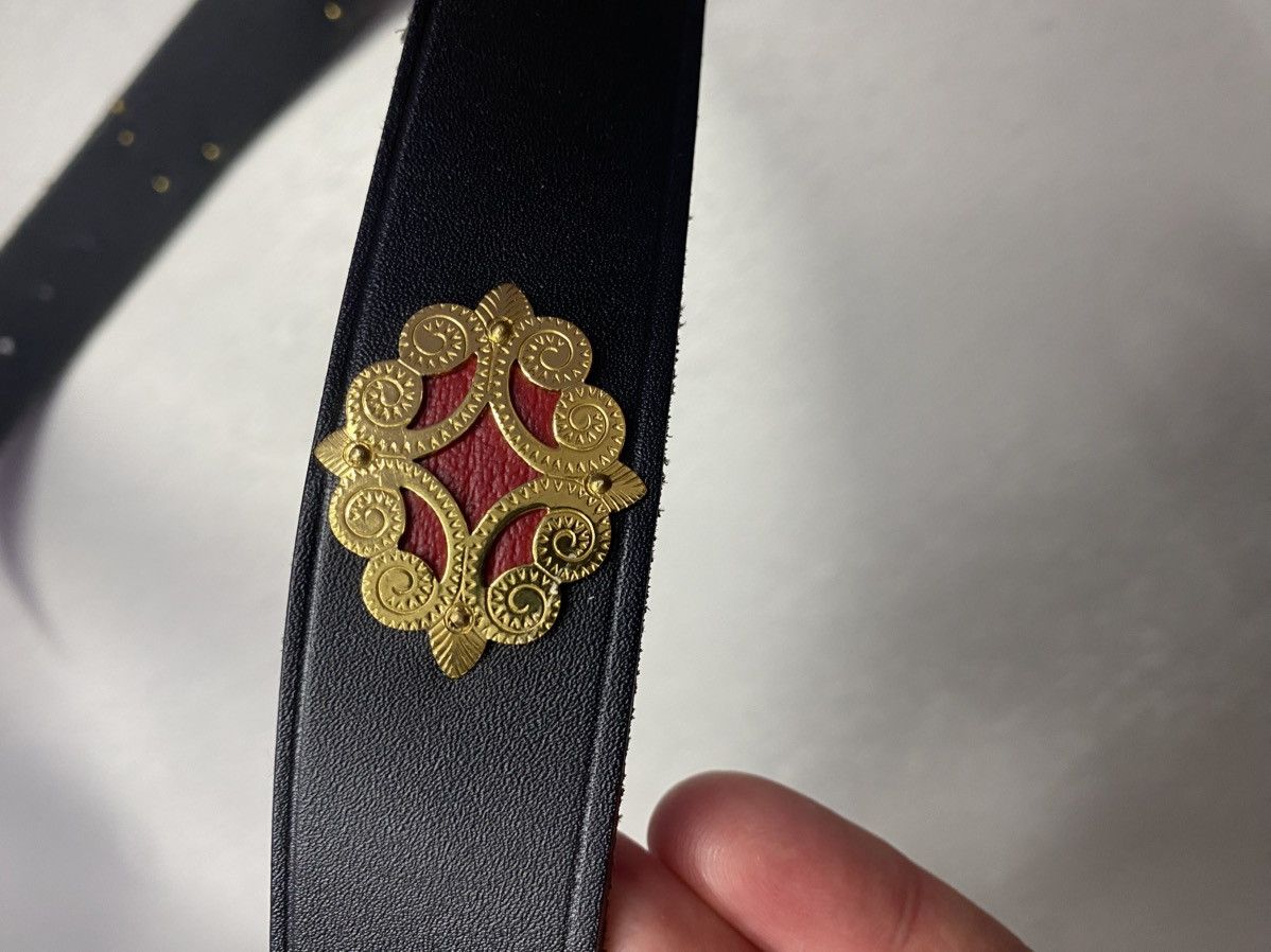 Etro × Vintage Unisex ETRO LEDER GURTEL Gold Kuh Sonne Rar Size ONE SIZE - 17 Thumbnail