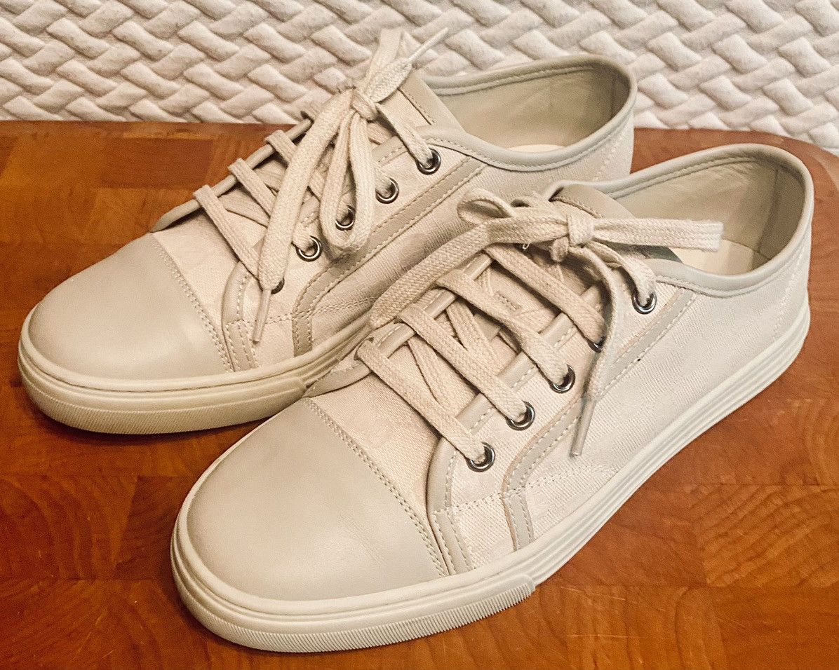Gucci Gucci 🇮🇹 Women's GG Cement Kanvas/Leather Captoe Sneakers 39 Size US 9 / IT 39 - 10 Thumbnail
