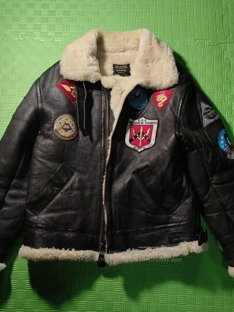 Schott Schott B3 flight suit fur is integrated Size US L / EU 52-54 / 3 - 1 Thumbnail