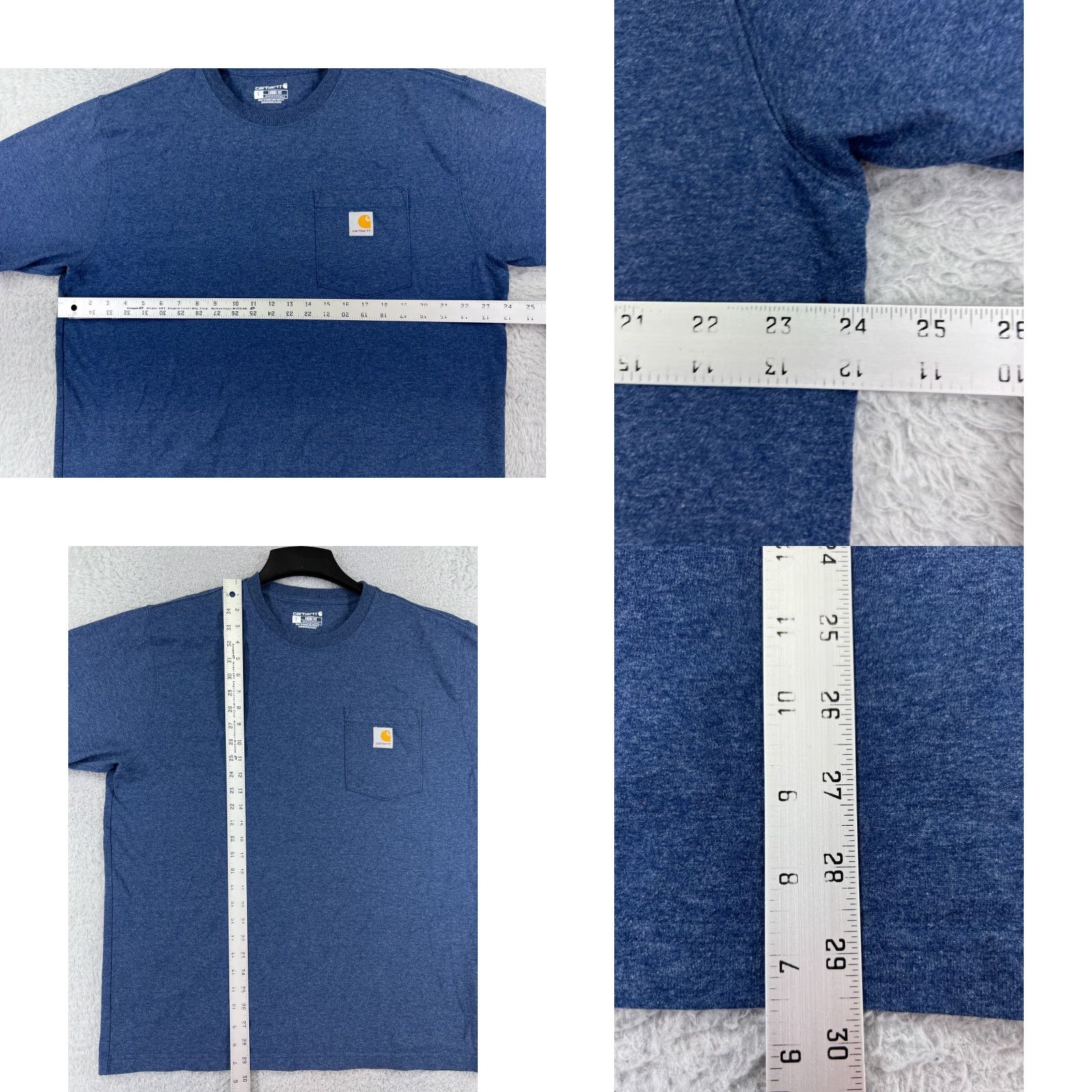 Carhartt Carhartt Shirt Mens Large Blue Crew Neck Pocket Cotton Blend Workwear Durable Size US L / EU 52-54 / 3 - 8 Thumbnail