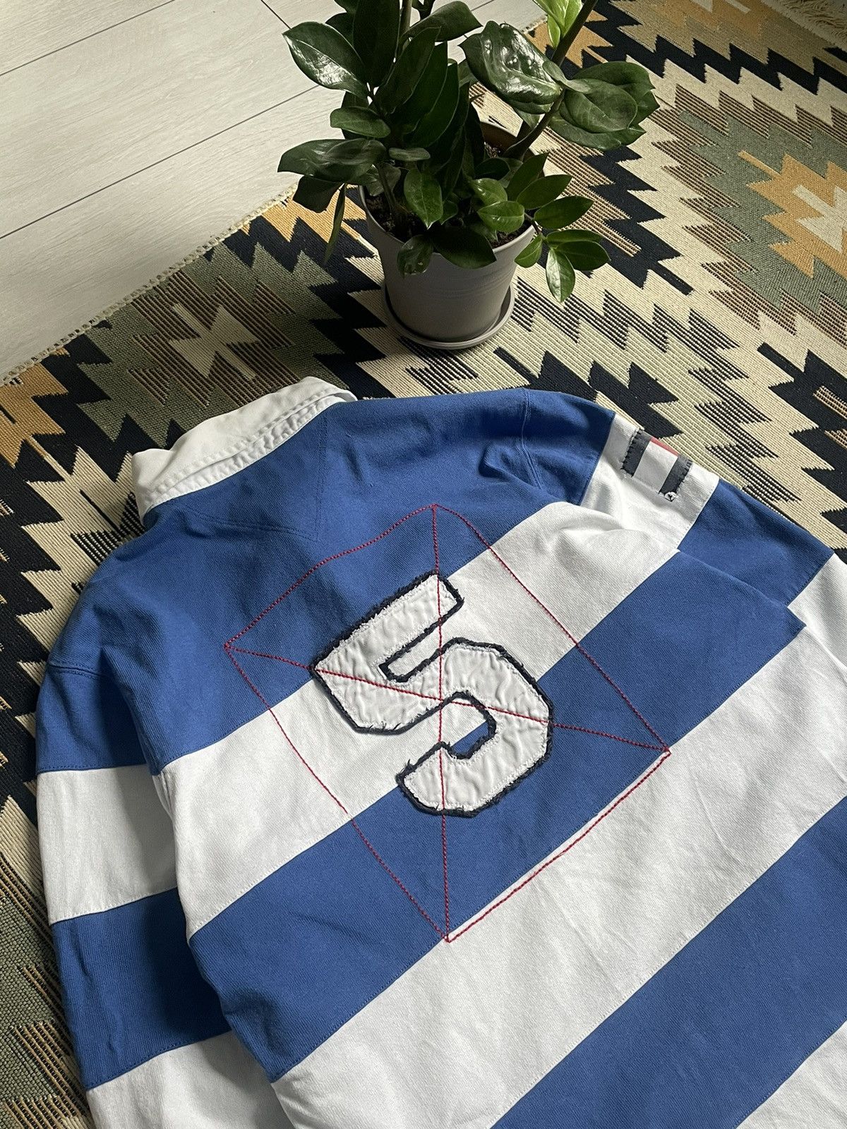 Tommy Hilfiger × Vintage Vintage Tommy Hilfiger #5 Striped Rugby Longsleve Size US L / EU 52-54 / 3 - 9 Thumbnail