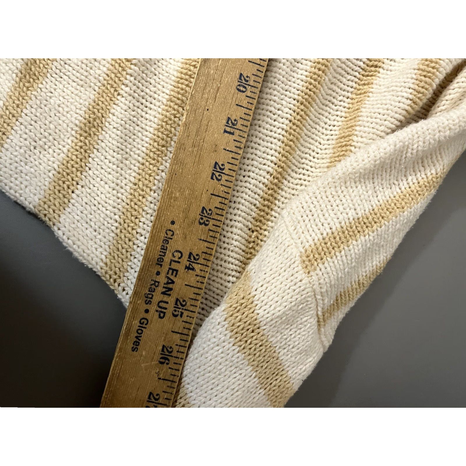 American Eagle Outfitters AMERICAN EAGLE WOMEN'S CABLE-KNIT PULLOVER SWEATER LONG SLEEVE WHITE BEIGE STRIPED L 90s CLASSIC Size L / US 10 / IT 46 - 5 Thumbnail
