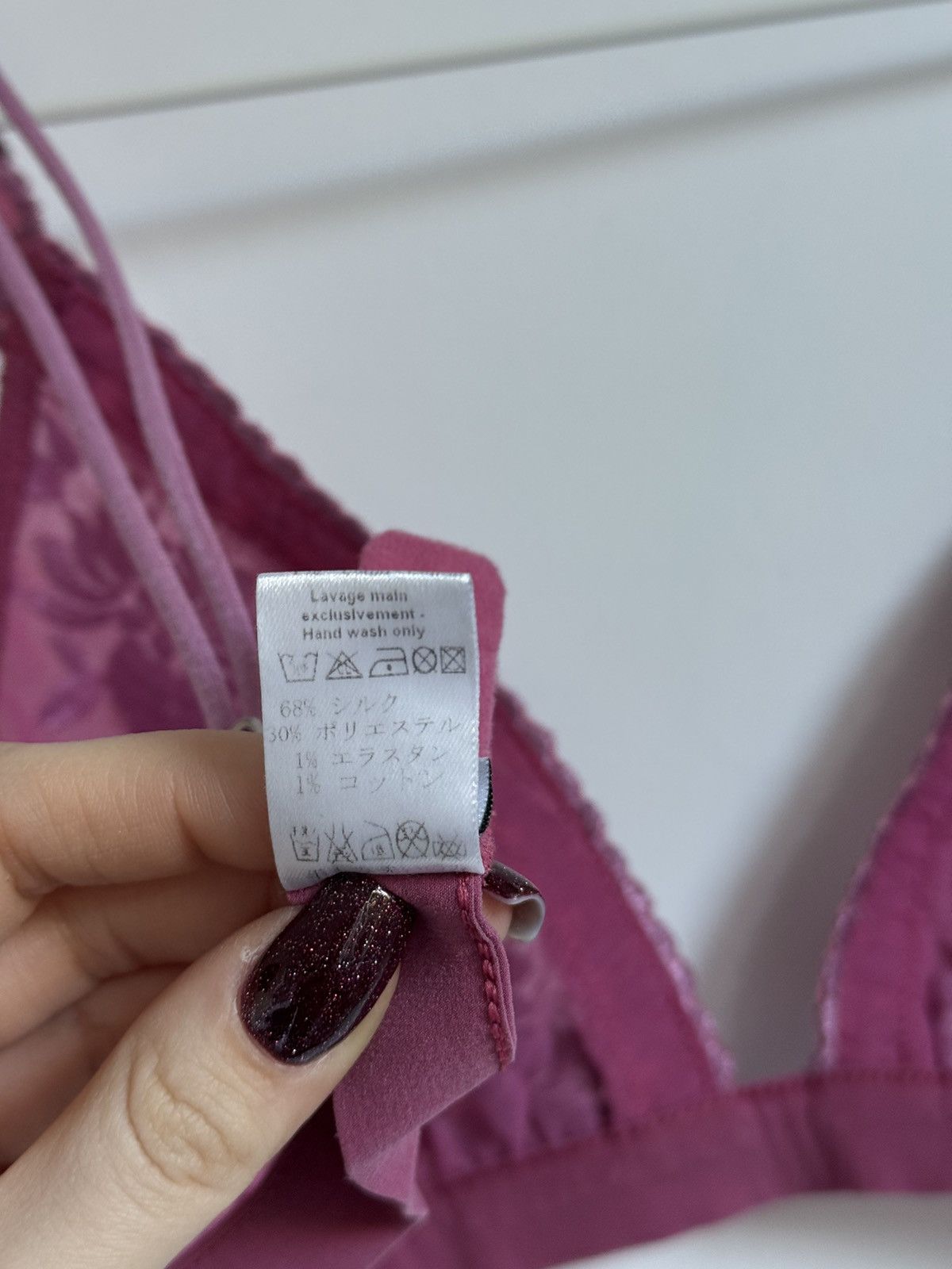 Dior × Vintage Christian Dior Vintage Silk Floral Bra in Pink Size ONE SIZE - 9 Thumbnail