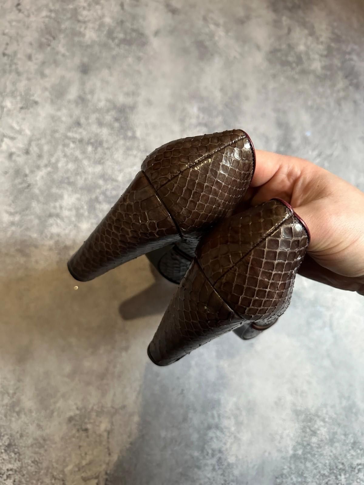 Miu Miu Miu Miu Leather Brown Chunky High Heel 7 Peep Toe EUR 37.5 Size US 7 / IT 37 - 5 Thumbnail