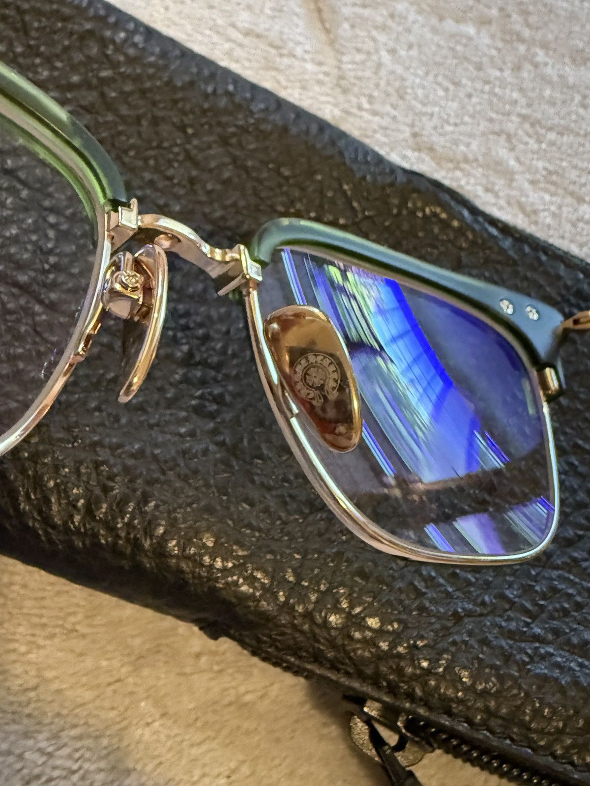 Chrome Hearts Chromehearts Glasses “ SLUNTRADICTION” Dark Olive/Gold Size ONE SIZE - 6 Thumbnail