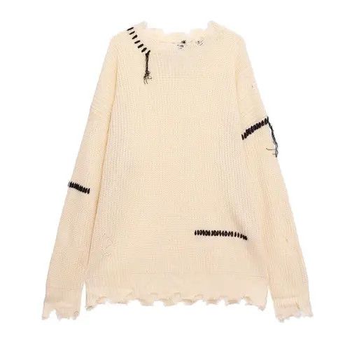 VIBE Distressed Avant Garde Oversized Knitwear Sweater 90s Size US M / EU 48-50 / 2 - 5 Thumbnail