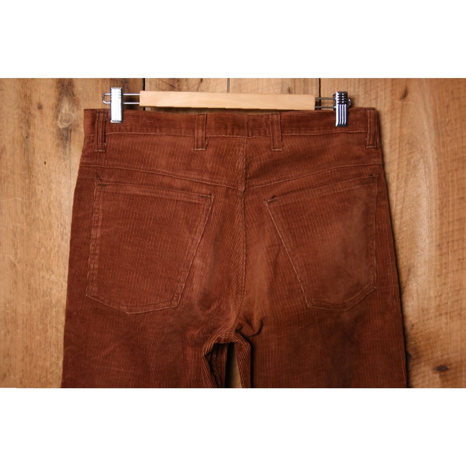 Rusty VINTAGE Elderado Rust Brown Corduroy Bootcut Pants - W31.5 L32 - Men's Regular Inseam 32 - Cord pants - Flat Front - Zip Closure Size US 30 / EU 46 - 4 Thumbnail