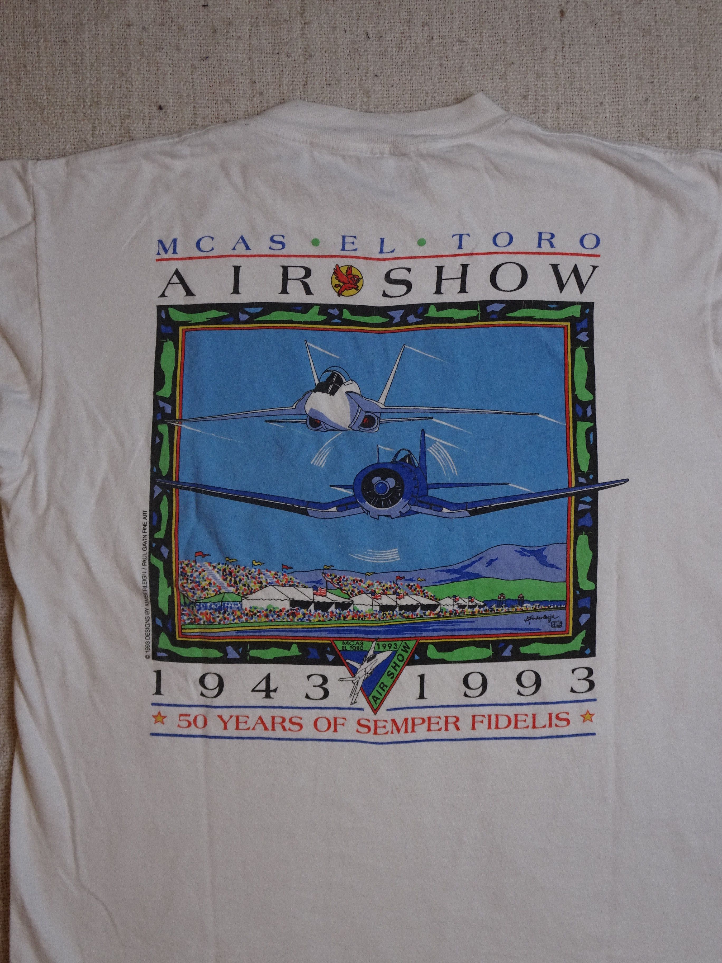 Vintage Vtg '96 MCAS El Toro Air Show Single Stitch Graphic Tee Rare Size US L / EU 52-54 / 3 - 5 Thumbnail