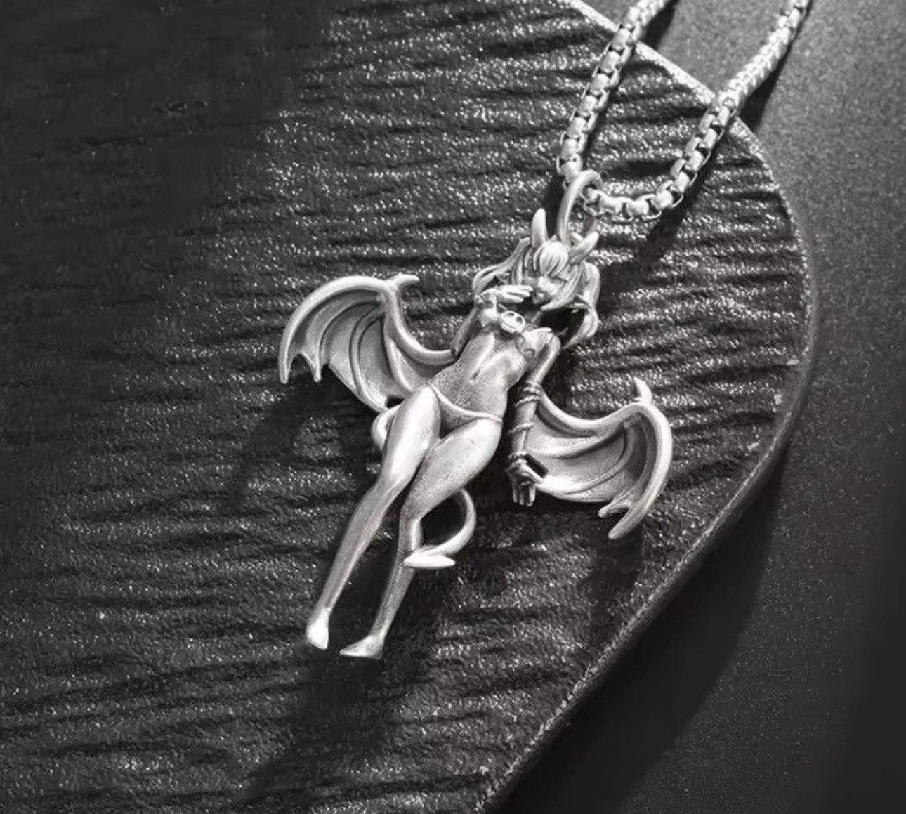 Jewelry Sexy Angel Necklace Y2K Gothic Punk Chain Size ONE SIZE - 4 Thumbnail