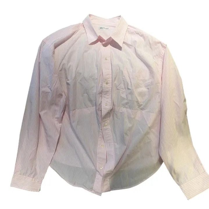 Balenciaga Balenciaga Striped Pink Button-Up Shirt Size US S / EU 44-46 / 1 - 1 Thumbnail