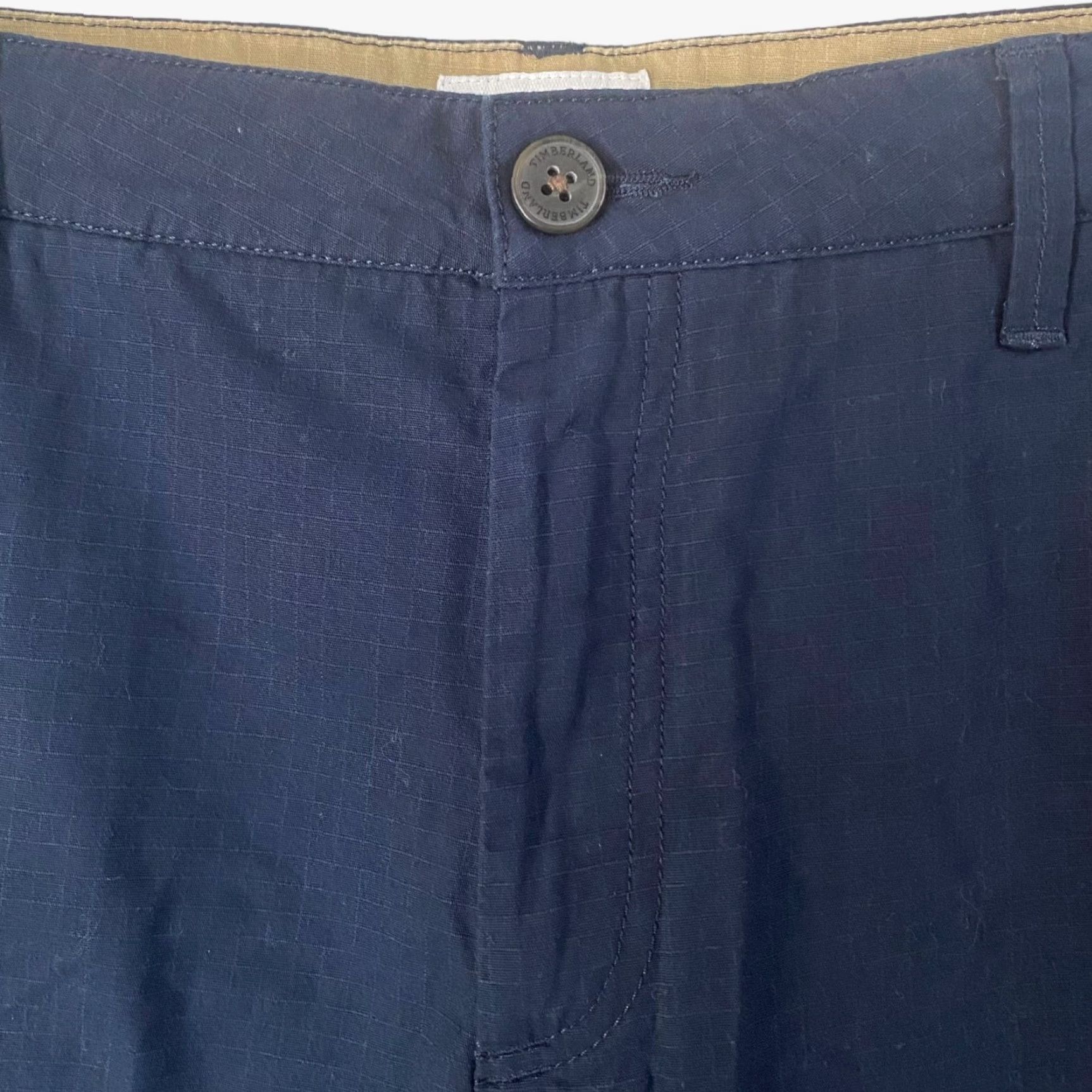 Timberland Timberland Chino Shorts Mens 38 Blue Relaxed Cotton Flat Front Pockets Casual Outdoor Ripstop Flat Front Size US 38 / EU 54 - 5 Thumbnail