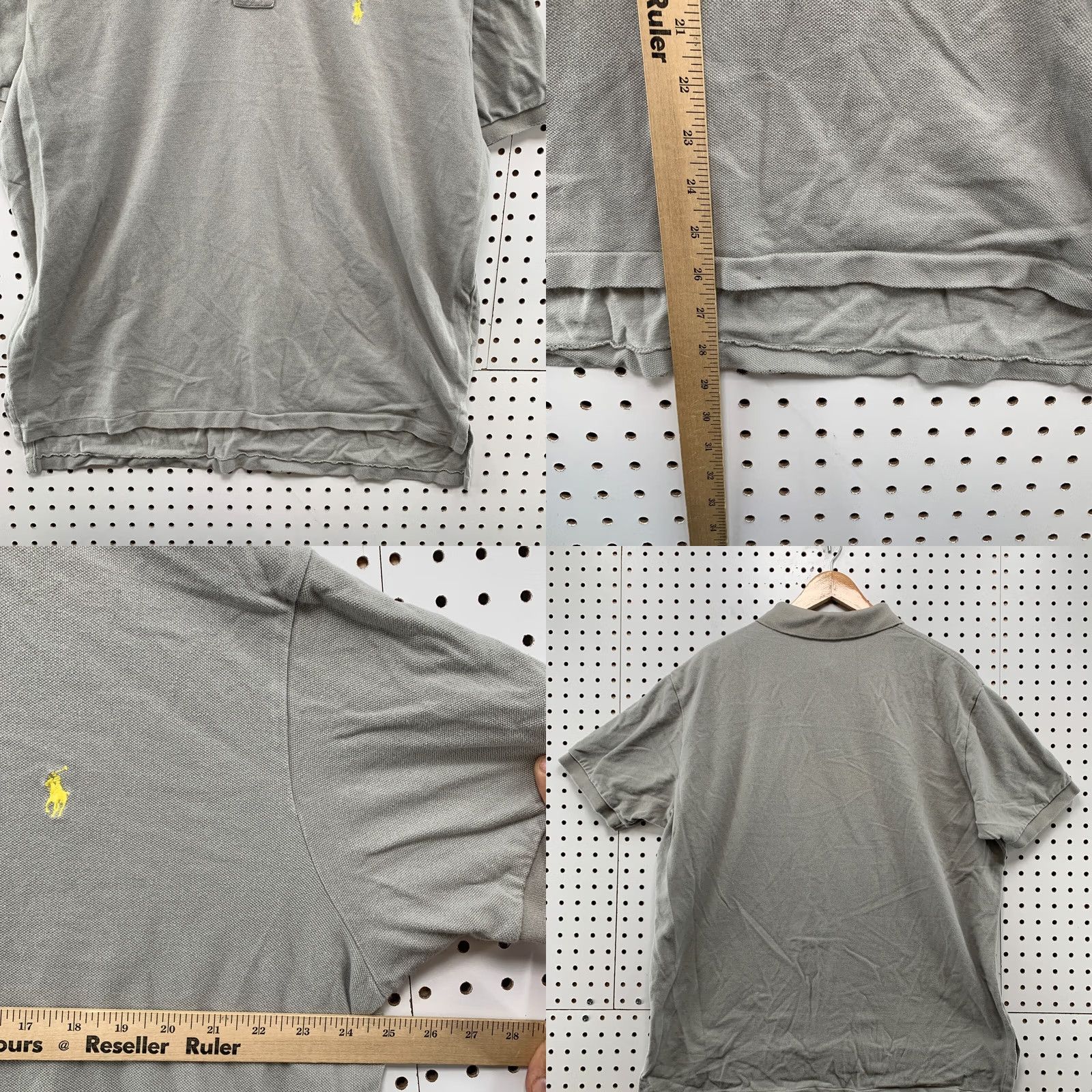 Polo Ralph Lauren Polo Ralph Lauren Shirt Mens XL Gray Yellow Pony Collared Casual 25x28.5 Size US XL / EU 56 / 4 - 8 Thumbnail
