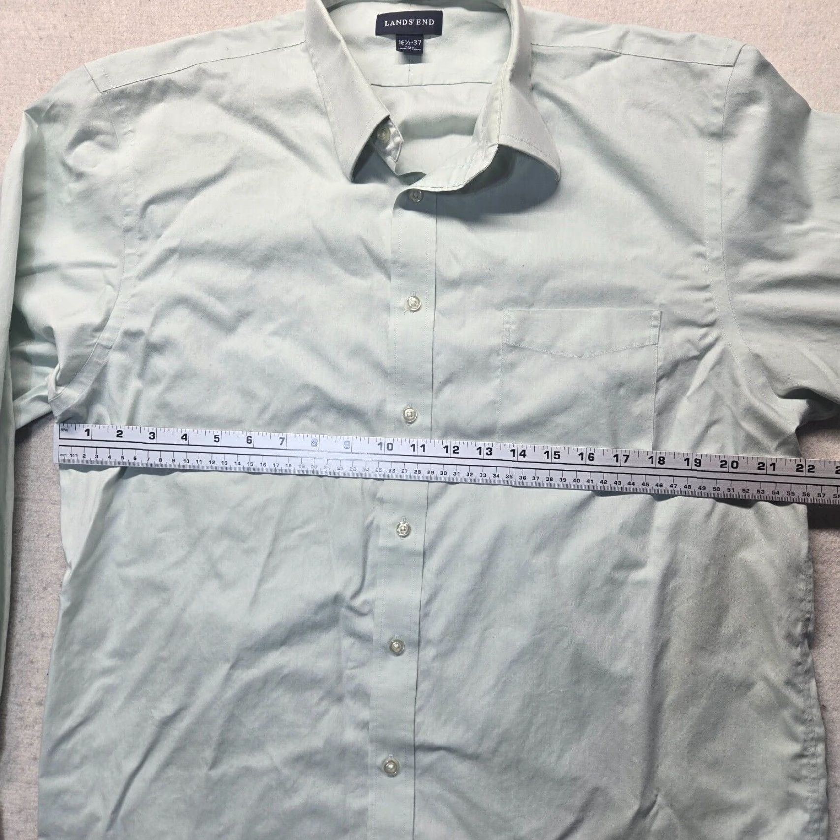 Lands' End Lands' End Men's Button-Up Shirt Long Sleeve Solid Blue Size 16.5 Big & Tall Business Casual Size US L / EU 52-54 / 3 - 4 Thumbnail