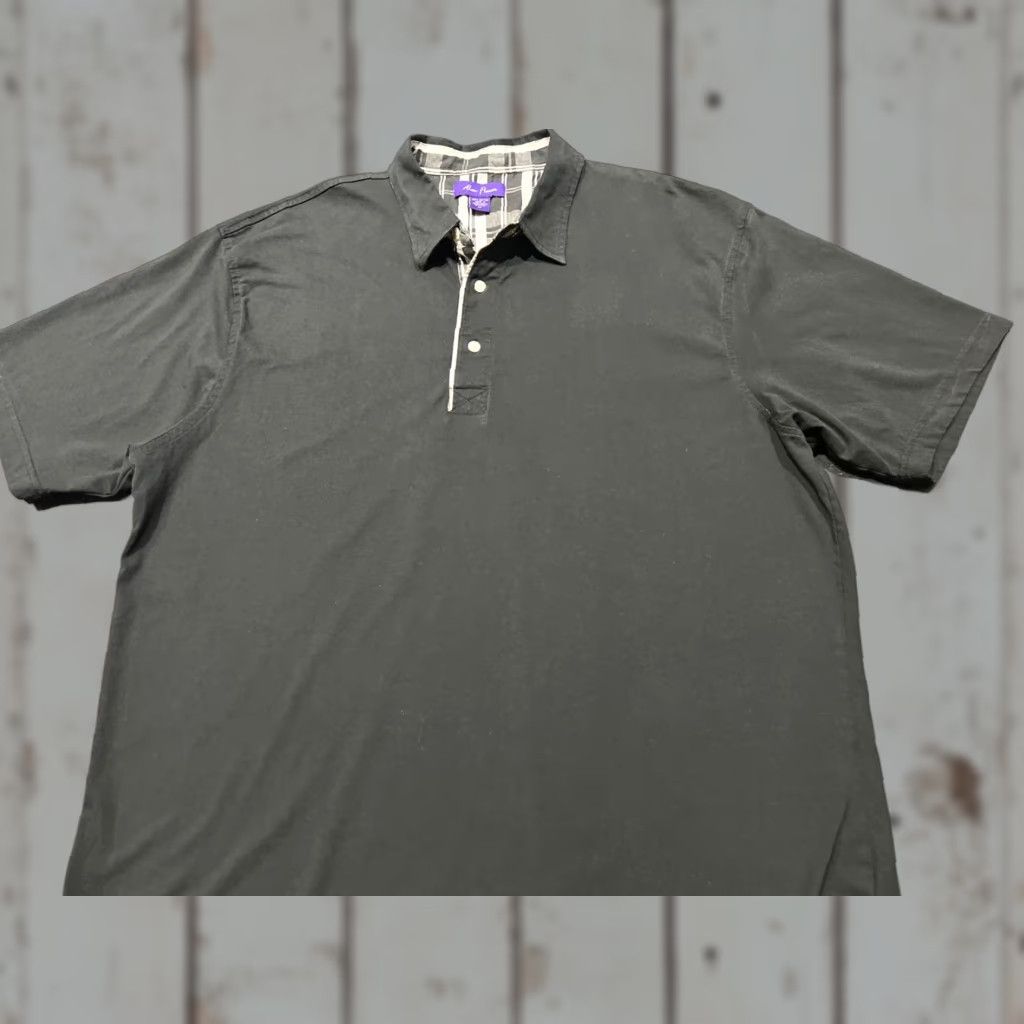 Vintage Alan Flusser Polo Shirt Mens M Black Short Sleeves Collared 100% Cotton Size US M / EU 48-50 / 2 - 1 Thumbnail