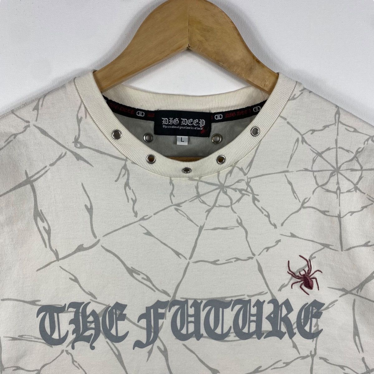 Japanese Brand × Seditionaries Vintage DIG DEEP Spider Web Full Print Graphic Punk Goth Tee Size US L / EU 52-54 / 3 - 2 Thumbnail