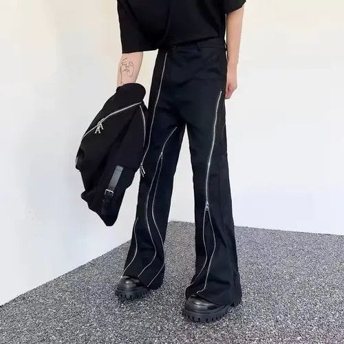 Japanese Brand Kitahara x moto Zipper Design Black Flare Jeans Pant Size US 31 - 3 Thumbnail