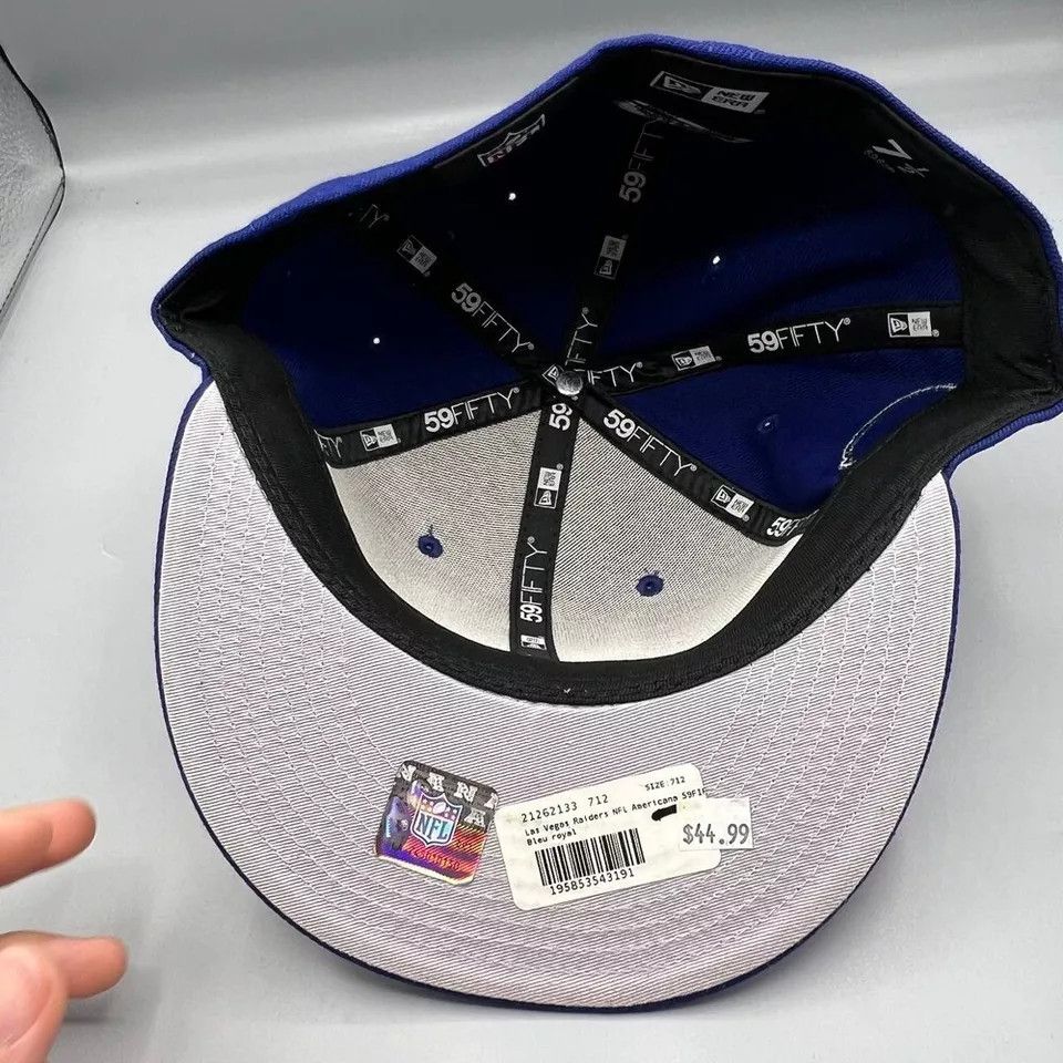 New Era Las Vegas Raiders Hat Men 7 1/2 59Fifty New Era NFL Fitted Size ONE SIZE - 7 Thumbnail