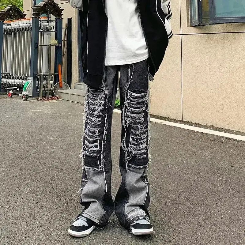 Japanese Brand Y2K Leg Ripped Denim Stacked Jeans Size US 32 / EU 48 - 1 Thumbnail