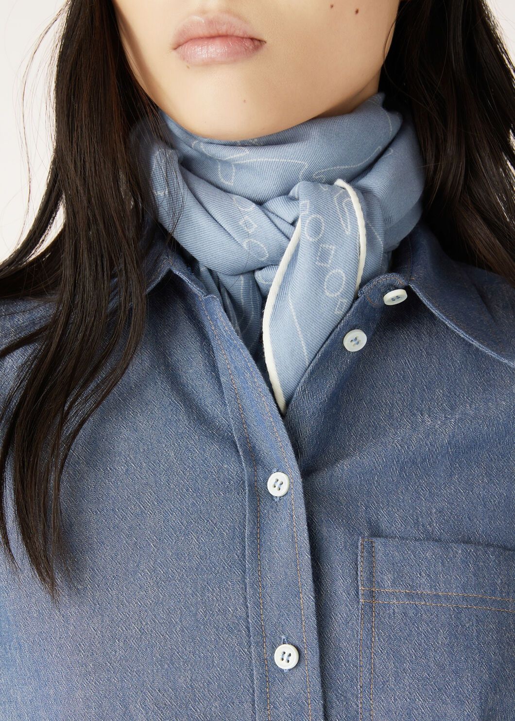Loro Piana o1srvl11e0825 FAO4046 Roslyn Shirt in Blue Size S / US 4 / IT 40 - 3 Thumbnail