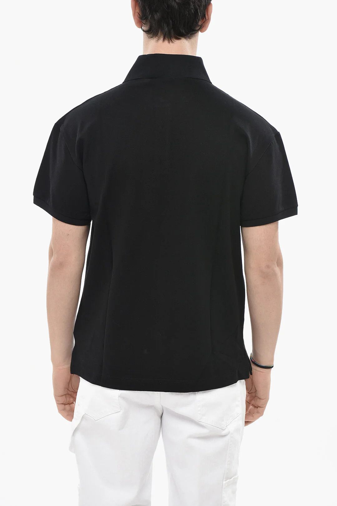Palm Angels og1mm0226 Hopsack Cotton Polo Shirt in Black Size US S / EU 44-46 / 1 - 2 Thumbnail