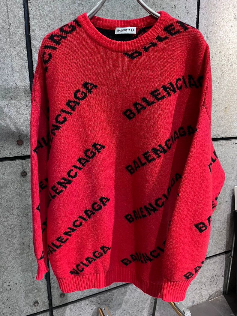 Balenciaga Red letter sweater