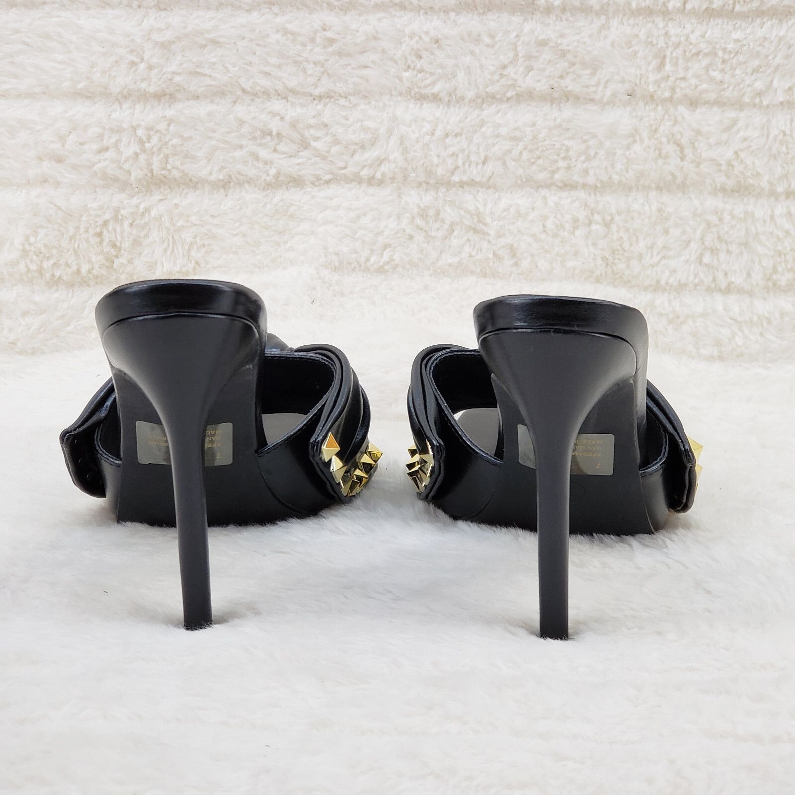 Other Darian Slip On Black Open Toe High Heel Clogs Mules Slides ( Size US 7 / IT 37 - 5 Thumbnail