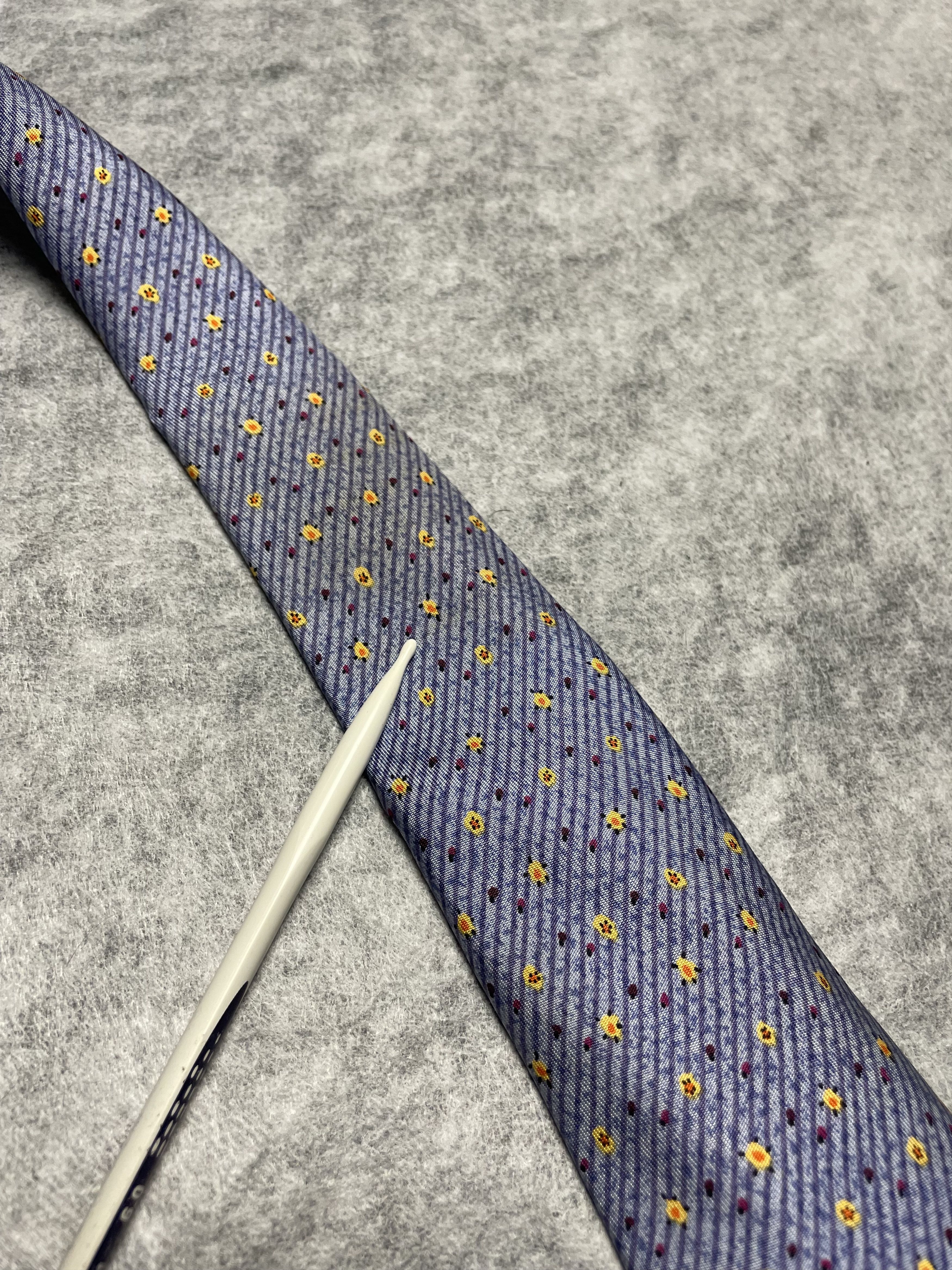 Hermes HERMES Paris 7945 MA Blue Strip Print Silk Tie Size ONE SIZE - 10 Thumbnail