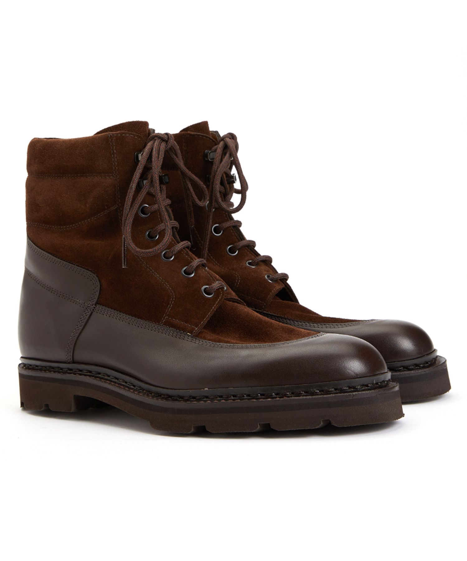 image of John Lobb Peak Brown Suede & Leather Ankle Boots 11 44, Men's