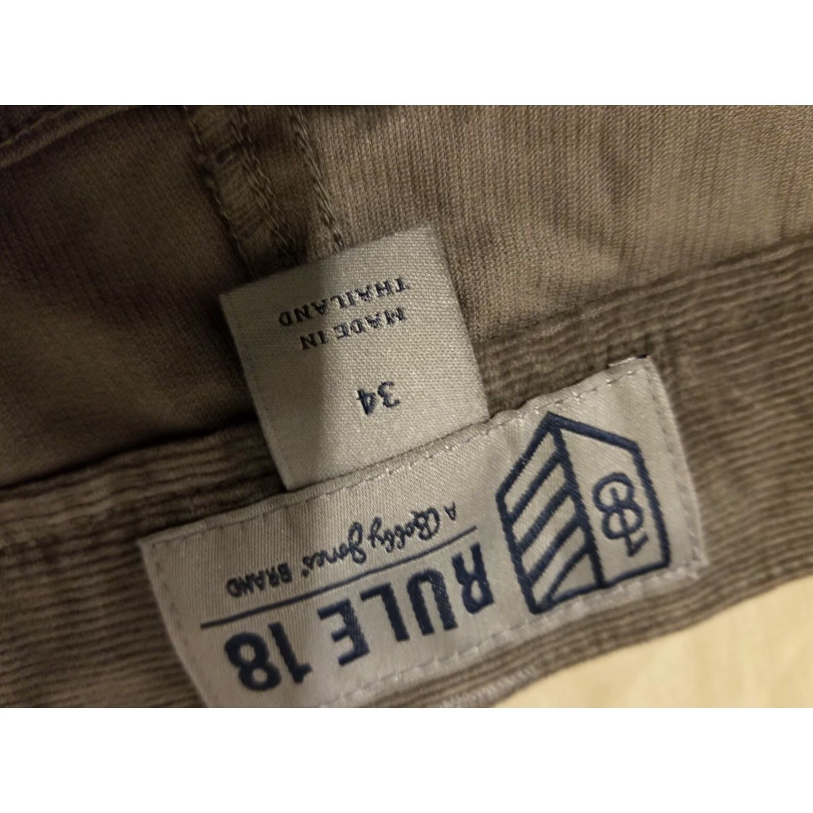 Vintage **Bobby Jones Rule 18 Men's Stretch Gray Corduroy Pants 34x32** User: Bobby Jones Rule 18 Men's Stretch Gray Corduroy Pants 34x32 Size US 34 / EU 50 - 5 Thumbnail