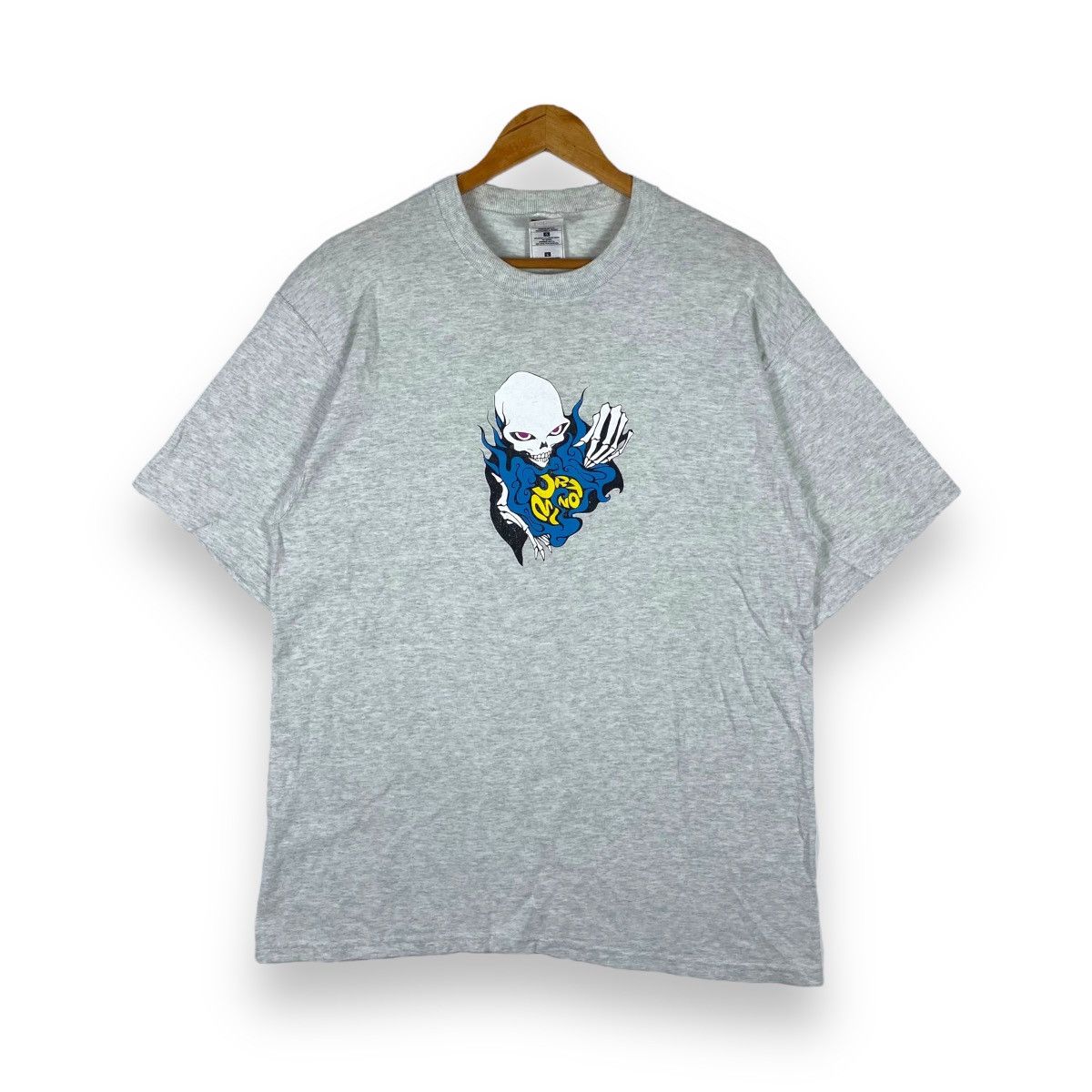 Burton Vintage 90's BURTON Skull Graphic Skate Streetwear Tee Size US L / EU 52-54 / 3 - 1 Thumbnail
