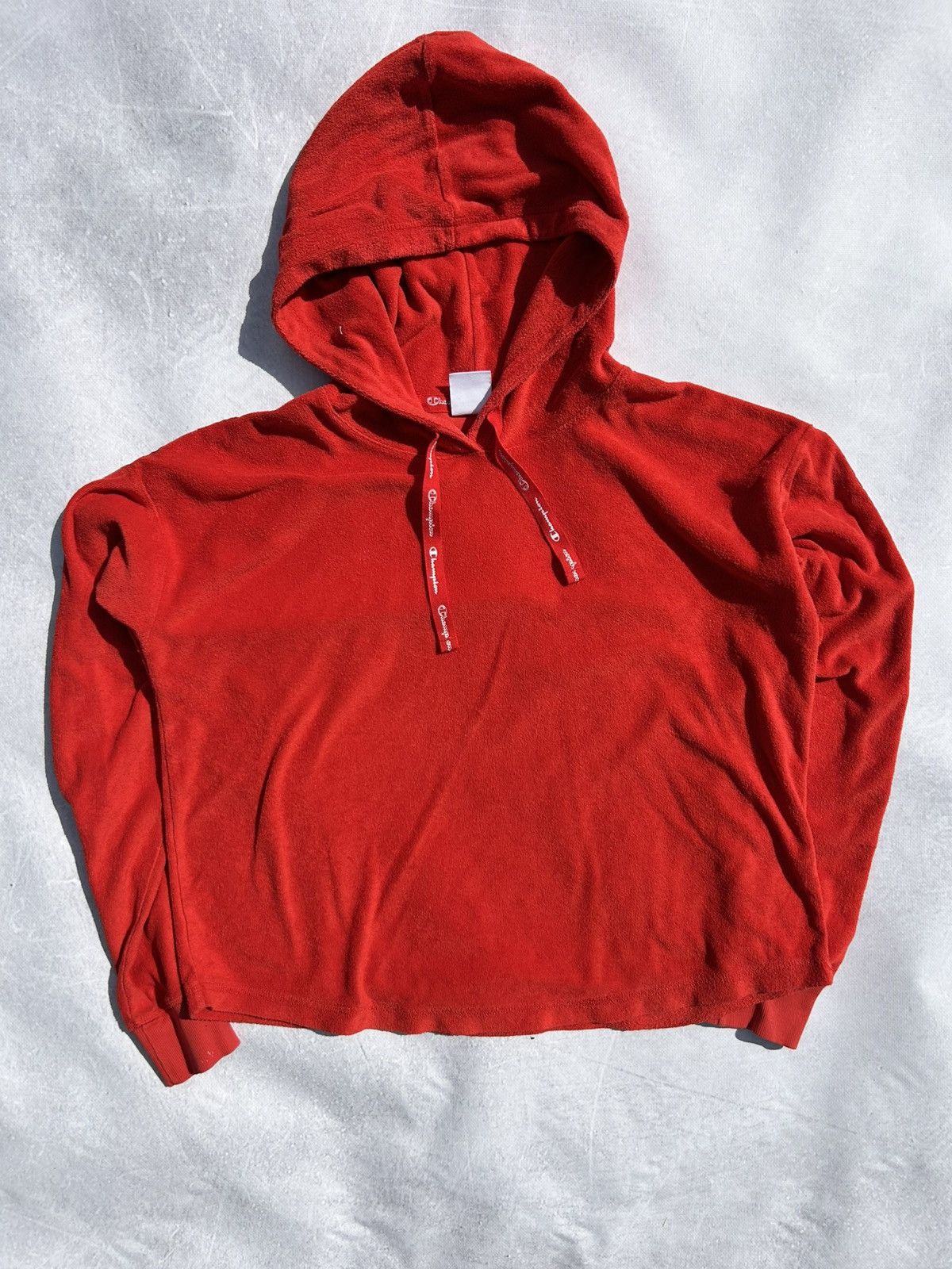 Champion Champion Women Flannel Red Hoodie Logo Tape Sleeves Size XXL Size XXL / US 16-18 / IT 52-54 - 2 Thumbnail