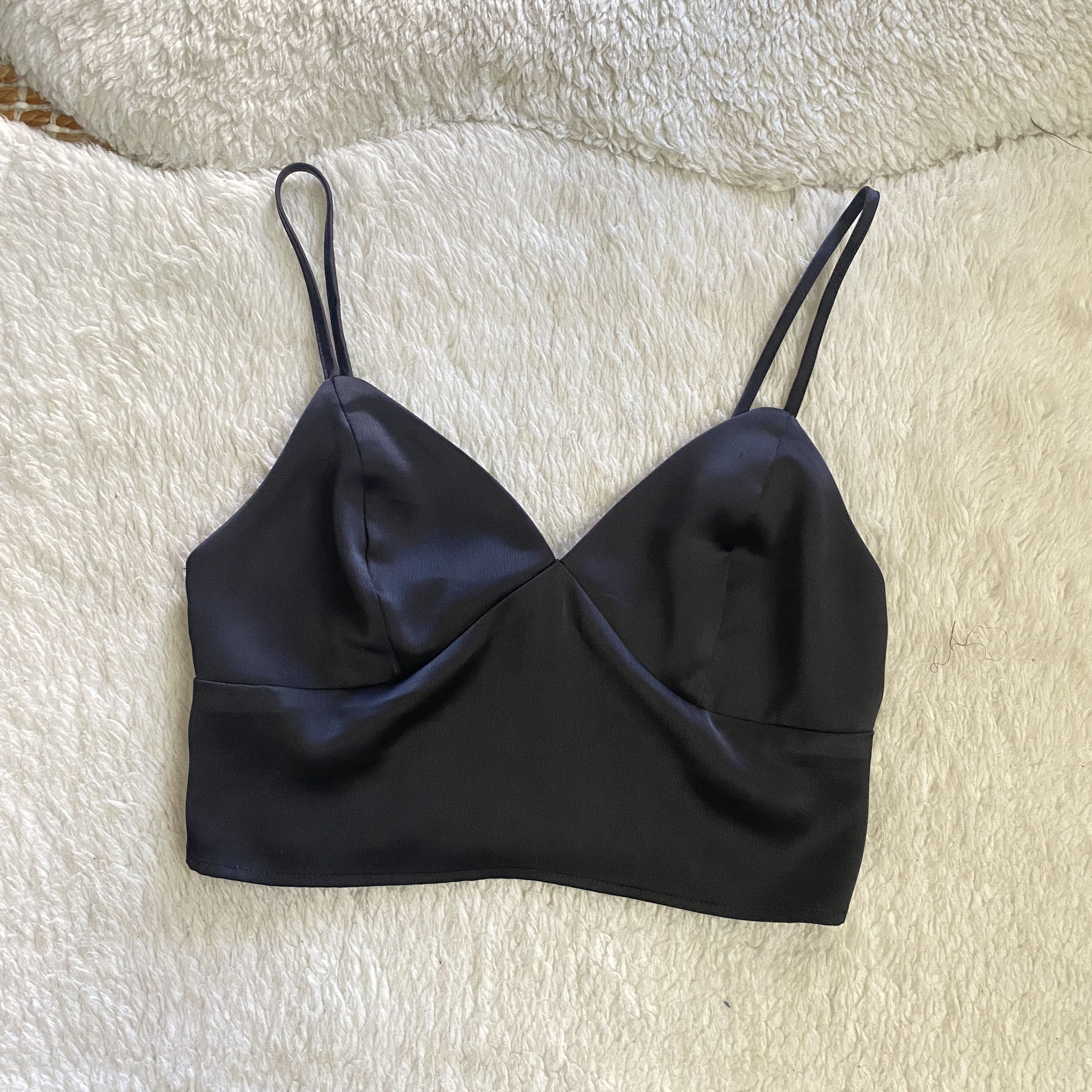 Garage Garage Women’s Black Satin Crop Top – Size XS Size XS / US 0-2 / IT 36-38 - 1 Thumbnail
