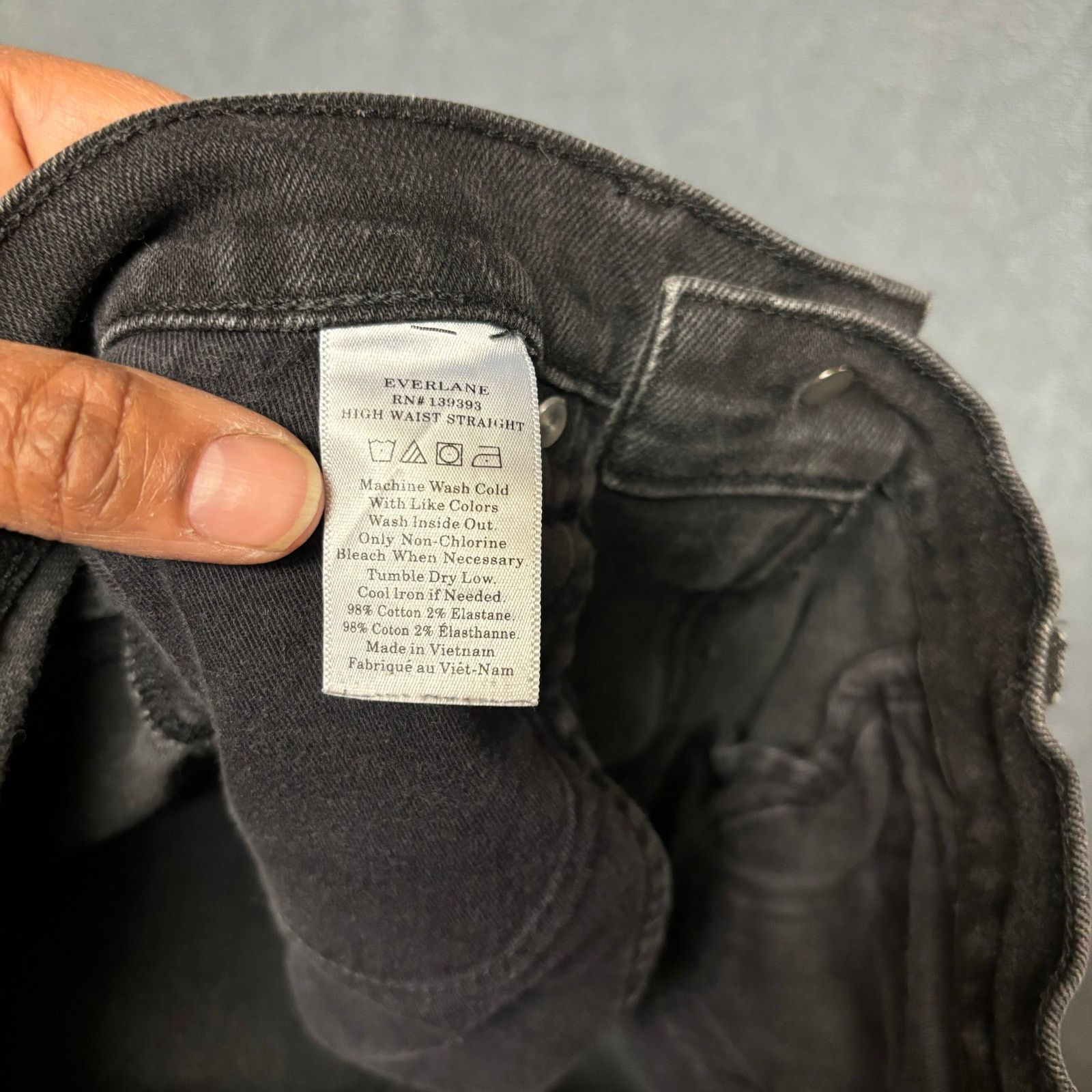 Everlane Everlane High Waist Straight Leg Jeans Black Womens 27 Reg Size 27" / US 4 / IT 40 - 9 Thumbnail
