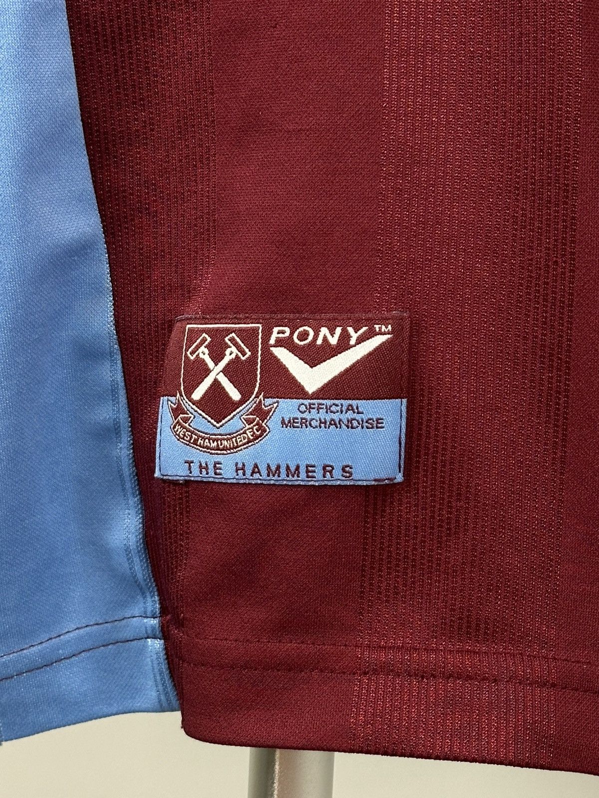 PONY × Vintage WEST HAM UNITED 1997 / 1998 HOME FOOTBAL SOCCER JERSEY PONY Size US L / EU 52-54 / 3 - 5 Thumbnail