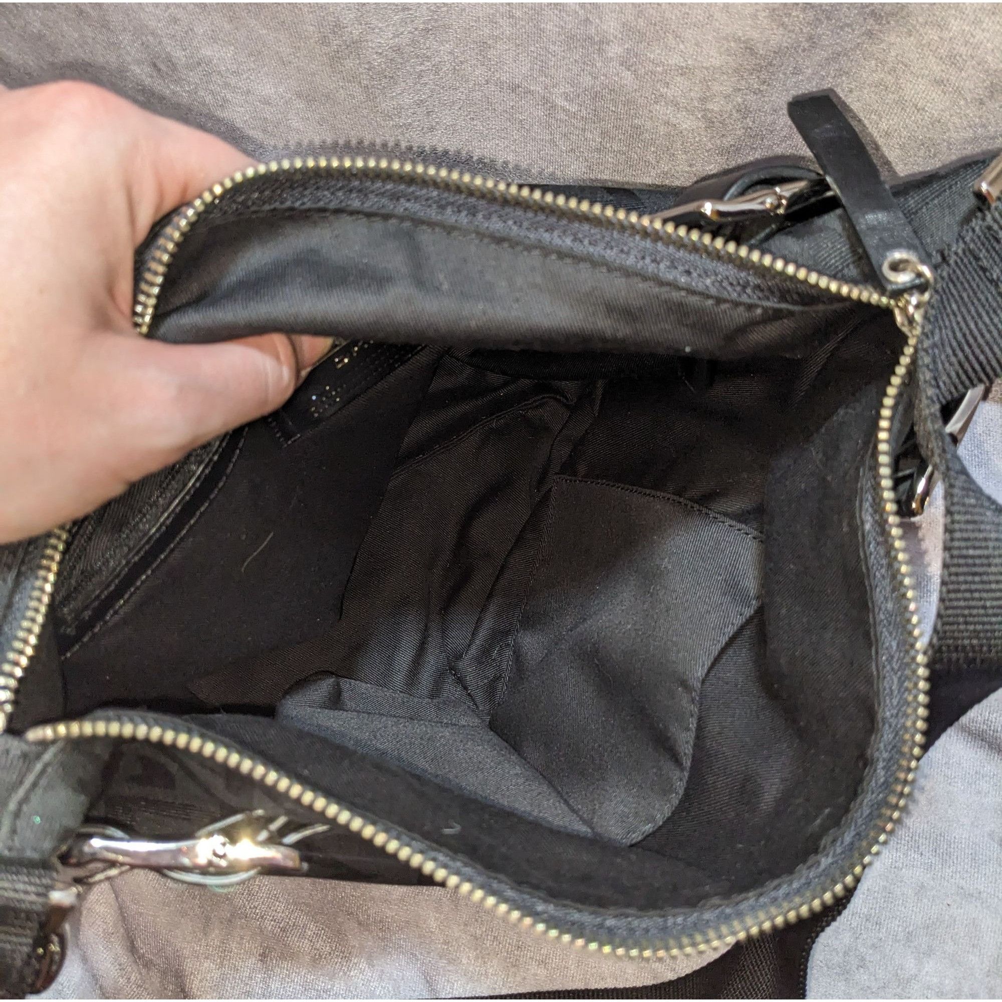 DKNY DKNY Black Canvas Crossbody Bag With Buckle Accents & Zip Cl Size ONE SIZE - 8 Thumbnail