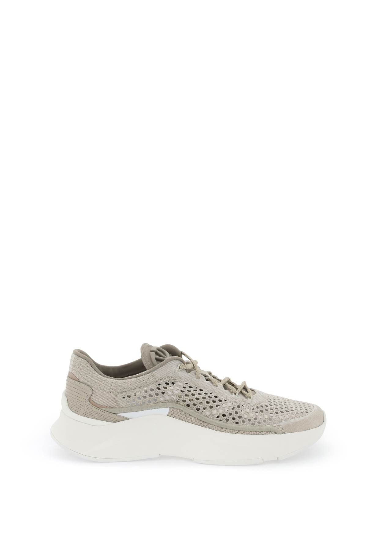 image of Valentino Garavani "true Actress Mesh Sneakers For in Deep Beige Bianco Poudre Bianco, Women's (Siz