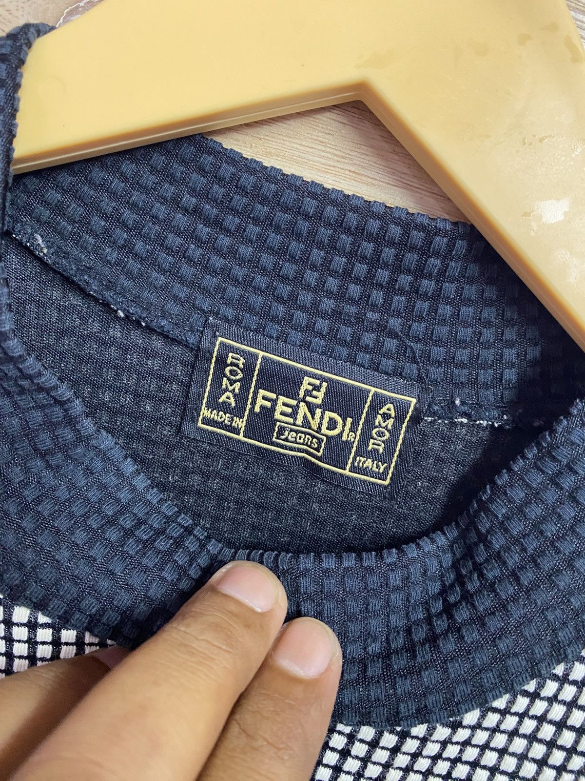 Fendi Fendi Jeans Vintage FF Embroidered Raglan Waffle Long Sleeve Size US XL / EU 56 / 4 - 3 Thumbnail