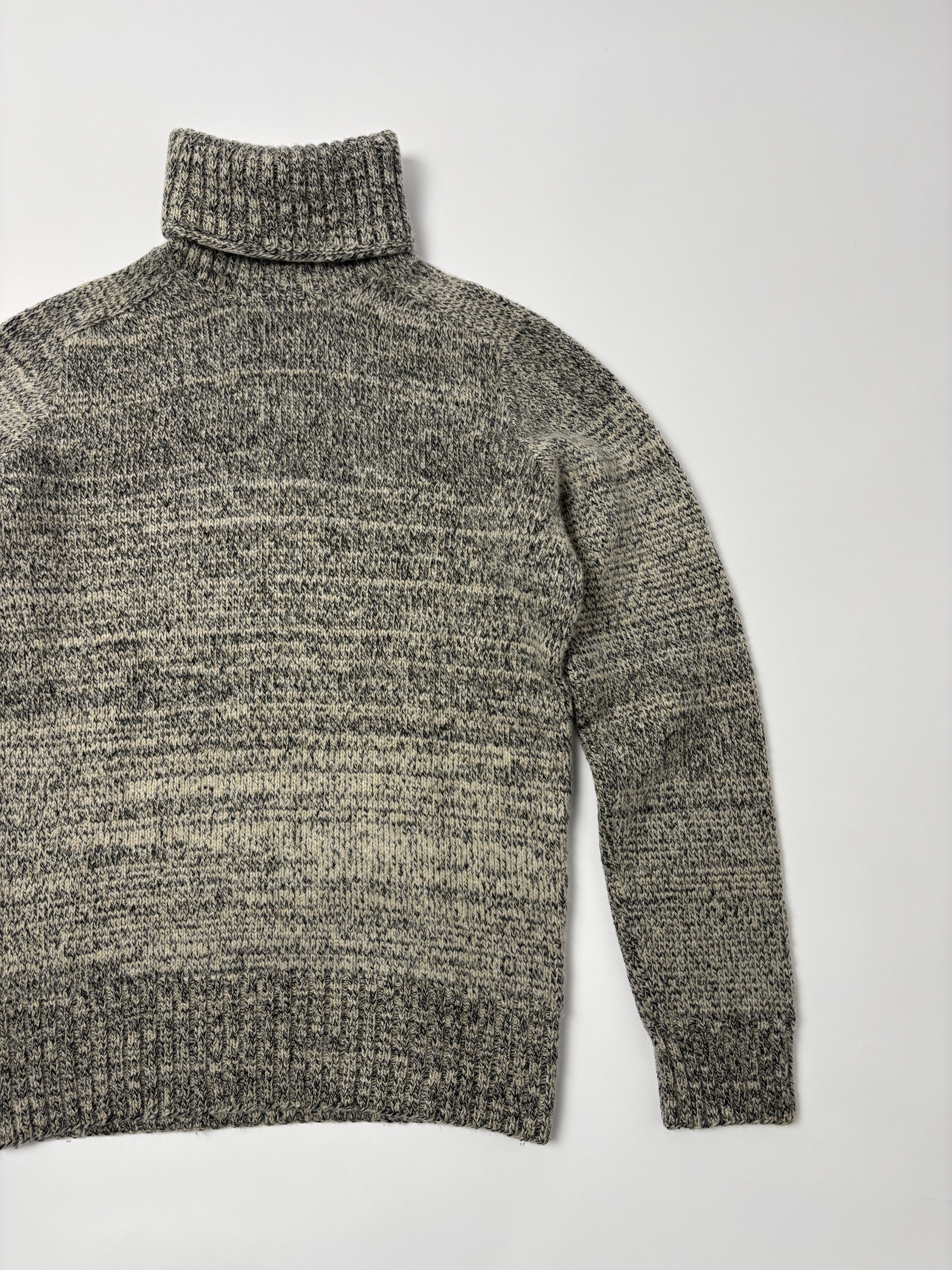 RRL Ralph Lauren RRL Grey Mélange Wool Turtleneck Sweater Heavy Knit Size US S / EU 44-46 / 1 - 2 Thumbnail