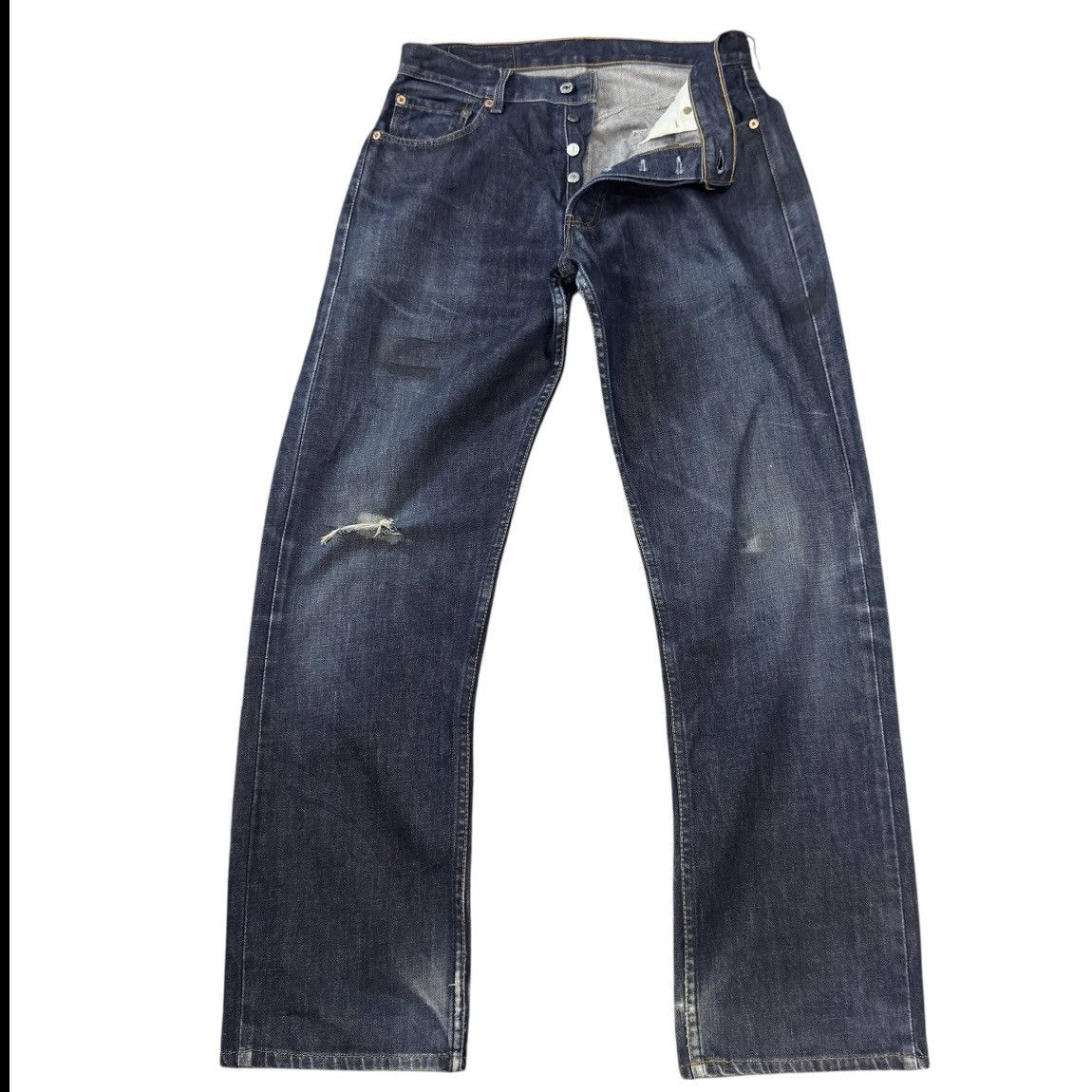 Levi's Vintage Clothing Vintage 90s Levis 509 Button Fly Distressed Blue Denim W31 Size US 31 - 1 Thumbnail